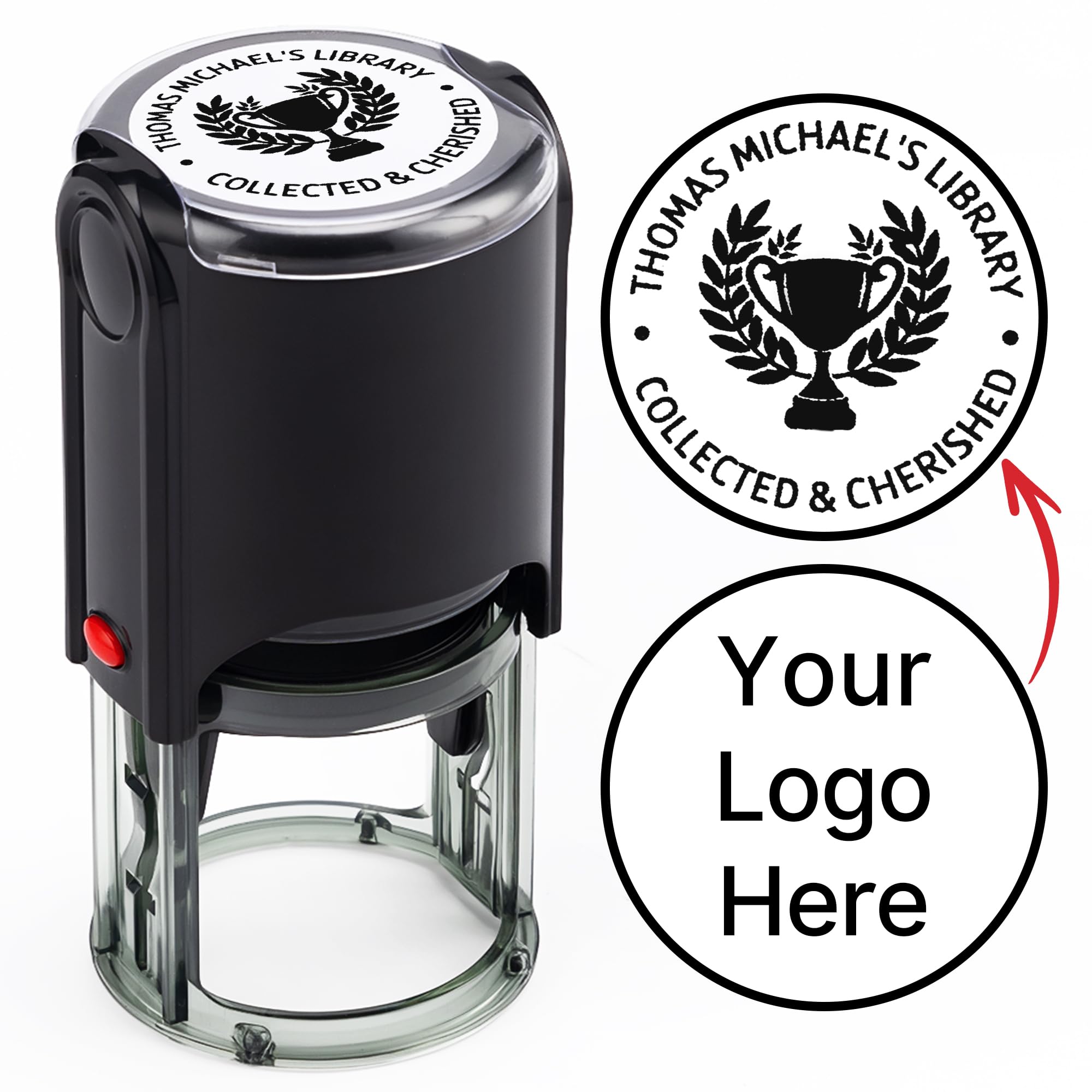 GifXify Custom Self Inking Stamp – Personalized Rubber Stamp with Name, Address, Text – 5 Sizes & 5 Ink Colors – Refillable, Clean & Clear Impressions for Office or Home Use (Round)
