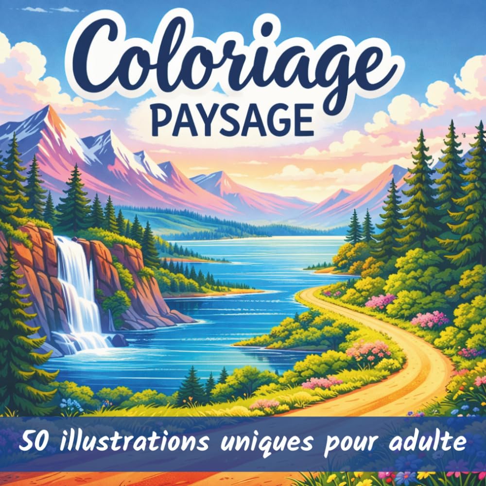 Coloriage Paysage: Livre de 50 coloriages pour adultes dessins Uniques de Paysages, Nature, Plage, Montagne, Campagne, Mer, Océan. Album ... Anti-Stress et Art Thérapie à colorier