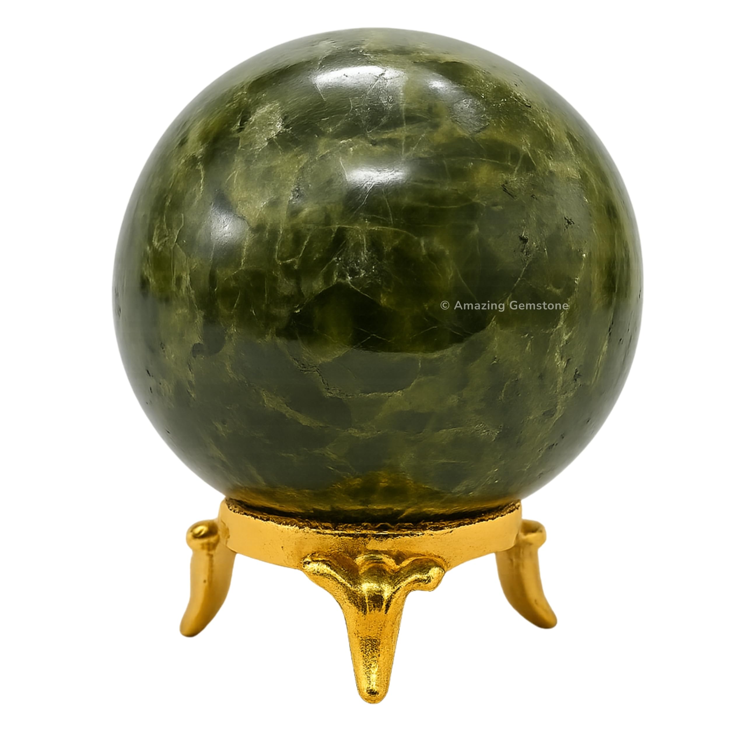 Amazing Gemstone Green Tourmaline Ball with Stand - 1.5 Inches Crystal Sphere Meditation Balls for Witchcraft and Decorative Balls