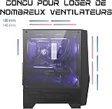 MSI MAG FORGE 100M Mid Tower Gaming Computer Case (Black, 2x 120mm RGB PWM Fan, 1x 120mm Fan, 1-6 RGB Hub, Tempered Glass, ATX, mATX, mini-ITX) - 2