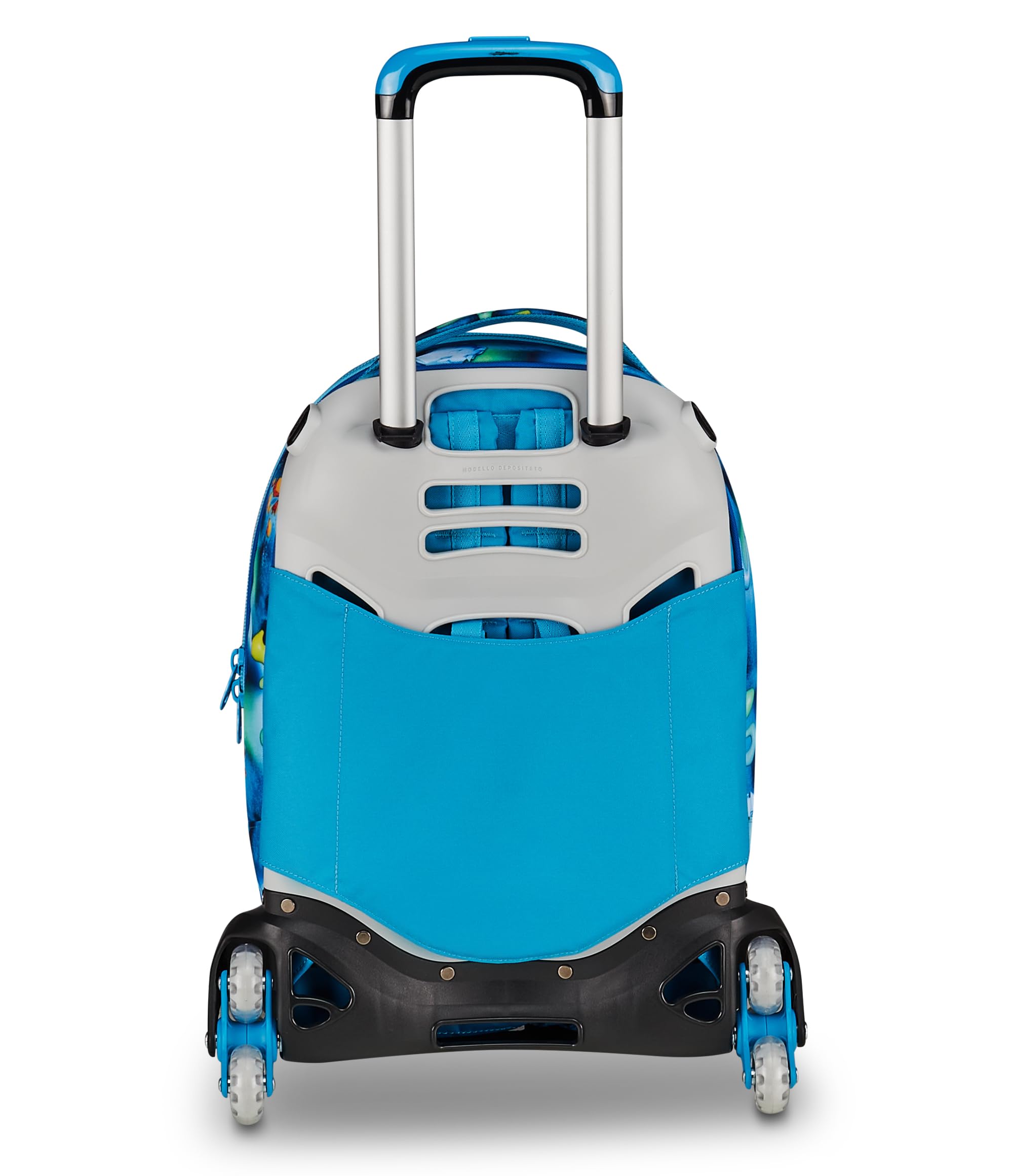 SJ GANG STYLE JAM GANG Trolley Jack 8 ruote SPACE RIDE, Blu, 34L, Scomponibile, Crossover System, 3 in 1, Spallacci a scomparsa, Tasca frontale con astronauta 3D, Scuola elementare, Bambino