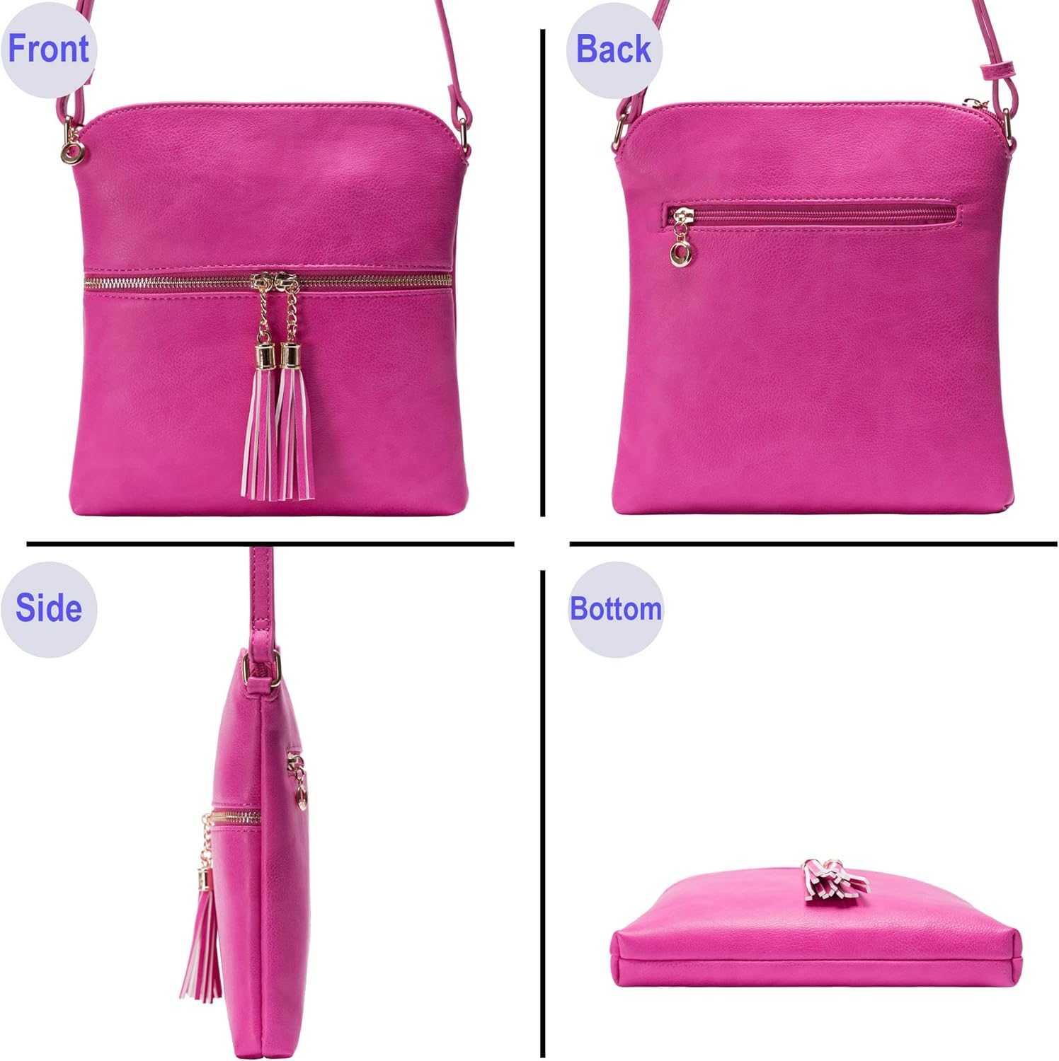 Solene Womens Lightweight Medium Crossbody Purse with Tassel, Perfect Size Crossbody Bags for Daily Use, travel - Image 9