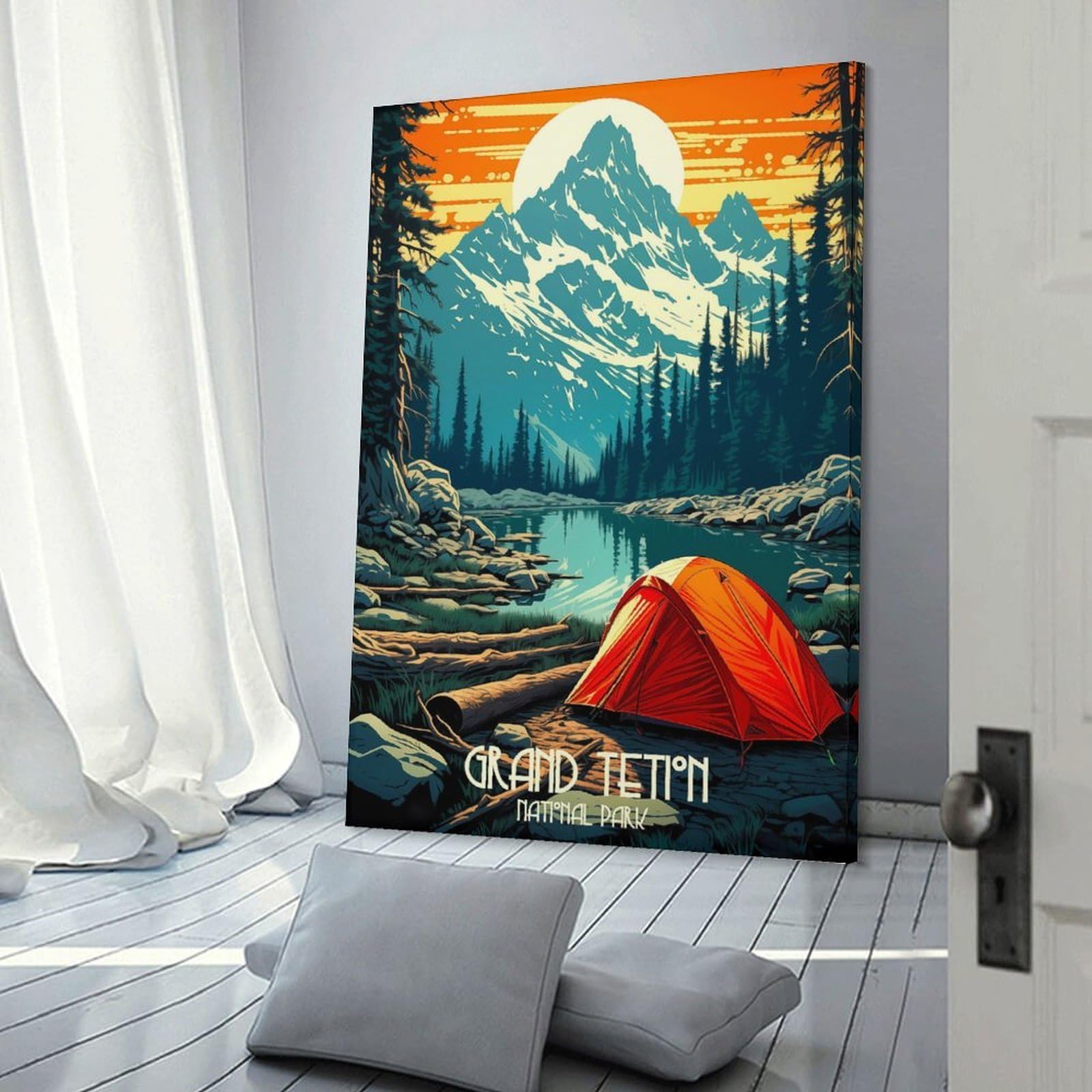 Junmoney Grand Teton National Park Room Decor Wall Art 24x36inch(60x90cm), for Art Walls, Layered Displays Or Homes, Wall Decor Suited to Curated Displays