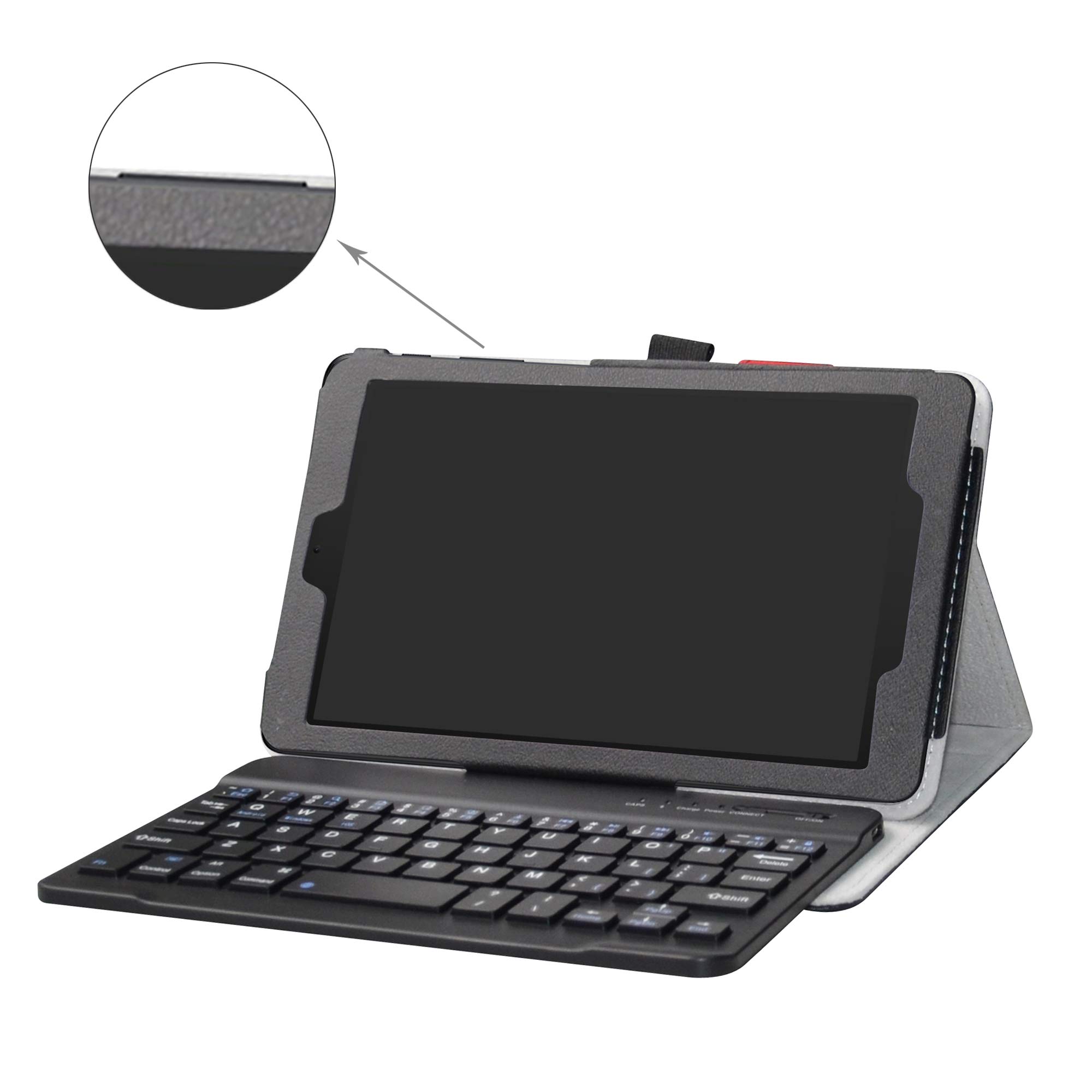 Alcatel Joy Tab Keyboard Case,Bige Slim Stand PU Leather Cover With Romovable Wireless Keyboard For T-Mobile Alcatel Joy Tab 2019 /Alcatel 3T 8-inch 2018 Tablet,Black