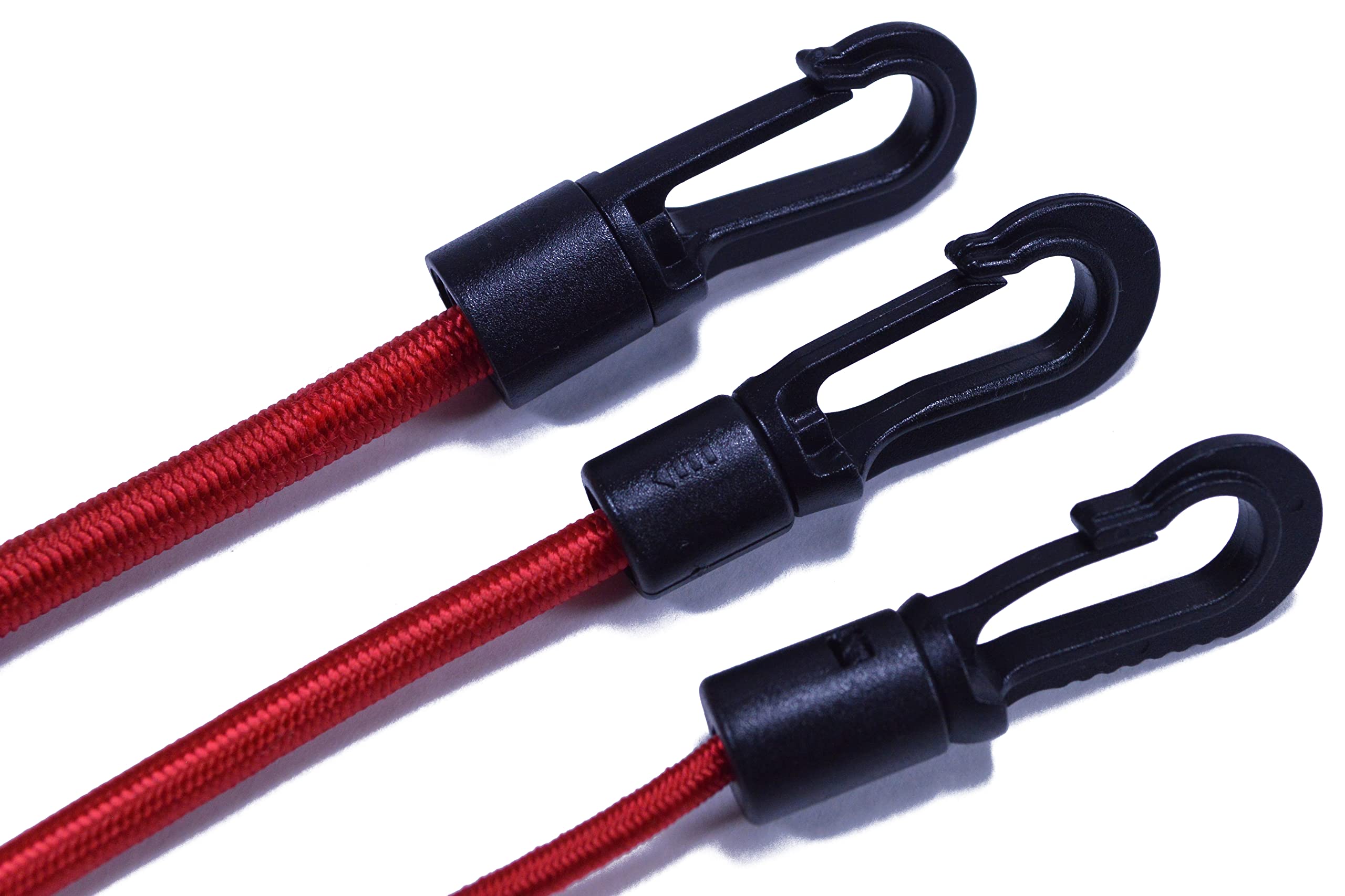 25-Pack Black Locking Cord End Hooks - Fits 1/4 Inch Bungee Cord & Shock Cord For DIY Projects