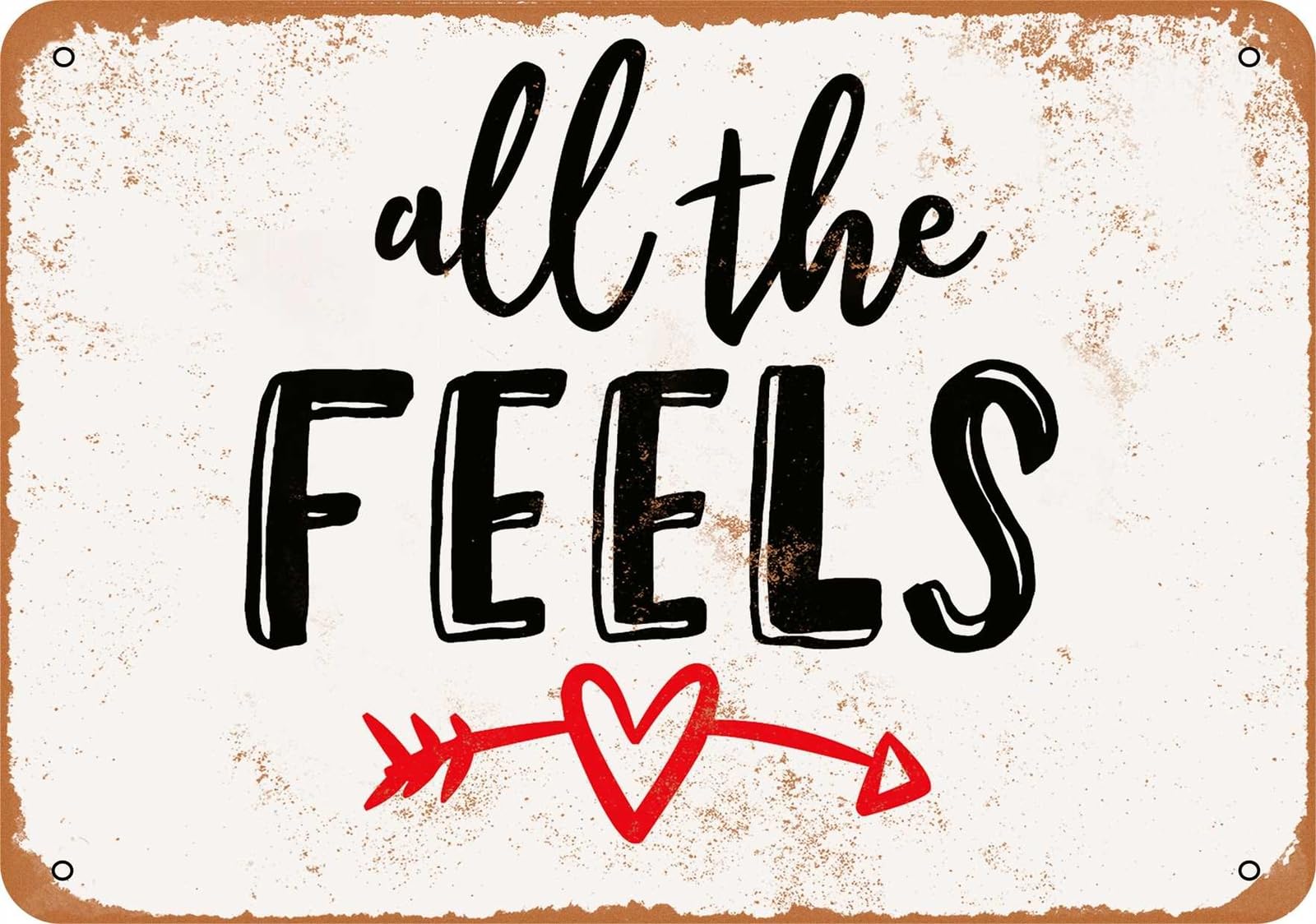Miaomansenstore Metal Sign - All The Feels - Vintage Look Home Decor