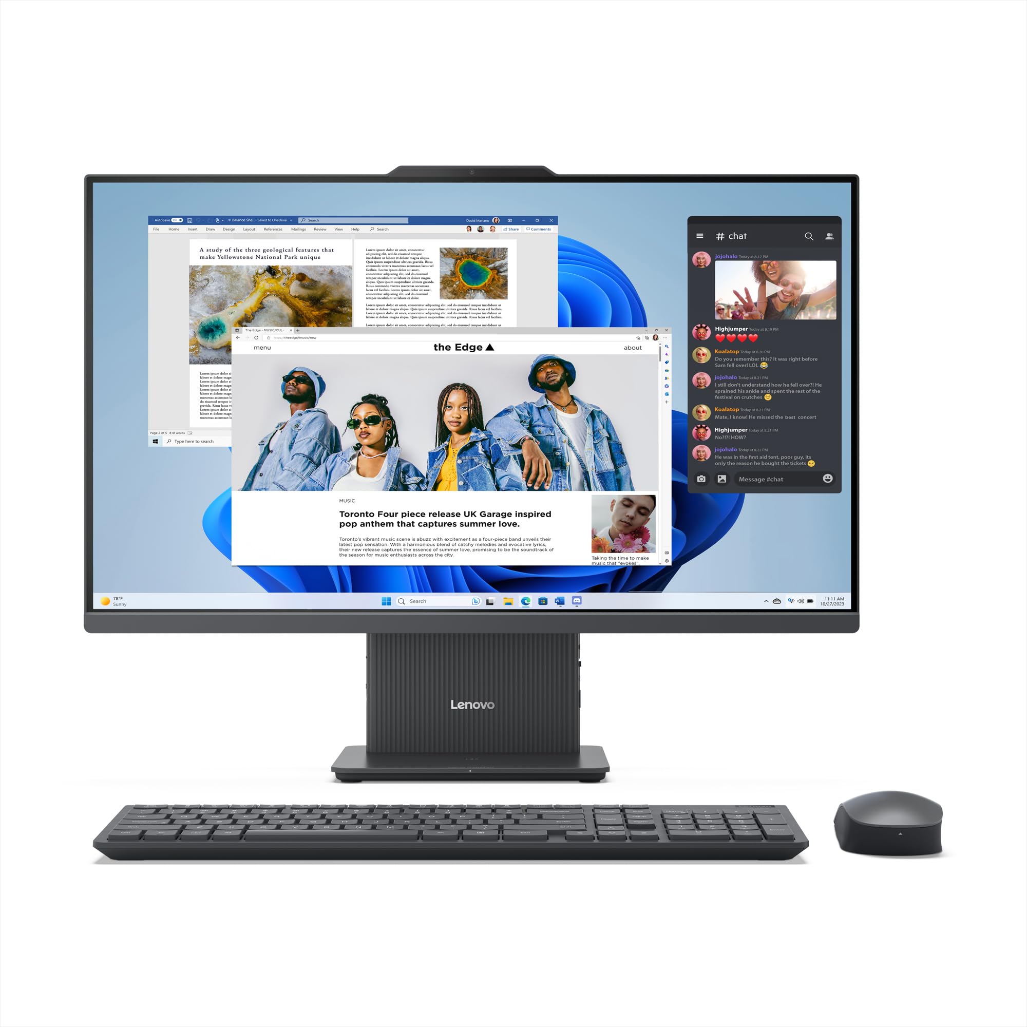 Lenovo IdeaCentre AIO 3 Desktop PC 27" FHD (Intel Core i5-13420H Processor, 16 GB RAM, 512 GB SSD, Wi-Fi 6, Windows 11 Home) All-in-One Computer, Wireless Keyboard/Mouse (Luna Grey)