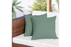 Easy-Going Outdoor Canvas Pillow Covers 18x18 Waterproof, Pack of 2