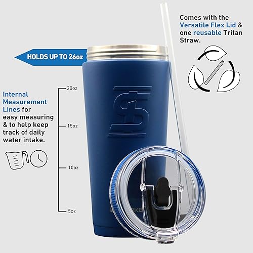 Miniatura 10 de Ice Shaker - Vaso de 26 onzas botella de agua aislada con popote botella de agua de acero inoxidable como se ve en Shark Tank botella de agua con