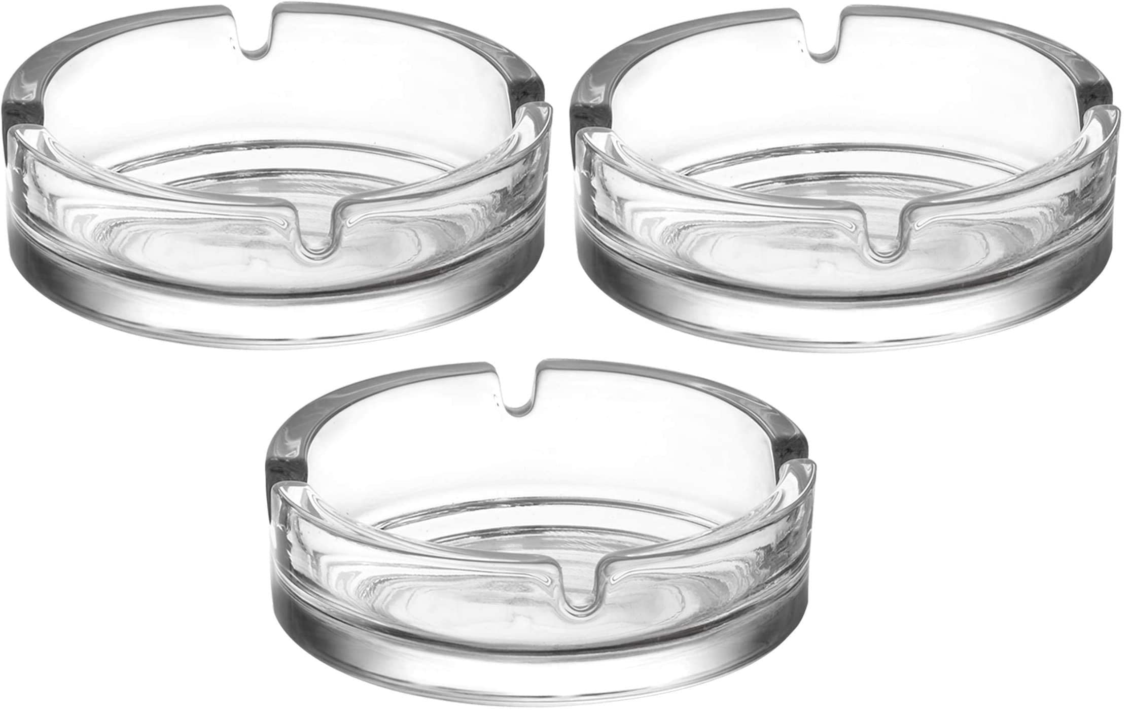 Ash & Roh® - Clear Glass Cigarette Ashtray, classic round Ash Tray - (Transparent) (3)-image-14