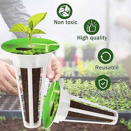 Miniatura 4 de DECYOOL Cápsulas de jardín, kit de 80 cápsulas hidropónicas, kit de cultivo de cualquier cosa con 20 cestas de cultivo, 20 esponjas de cultivo, 20