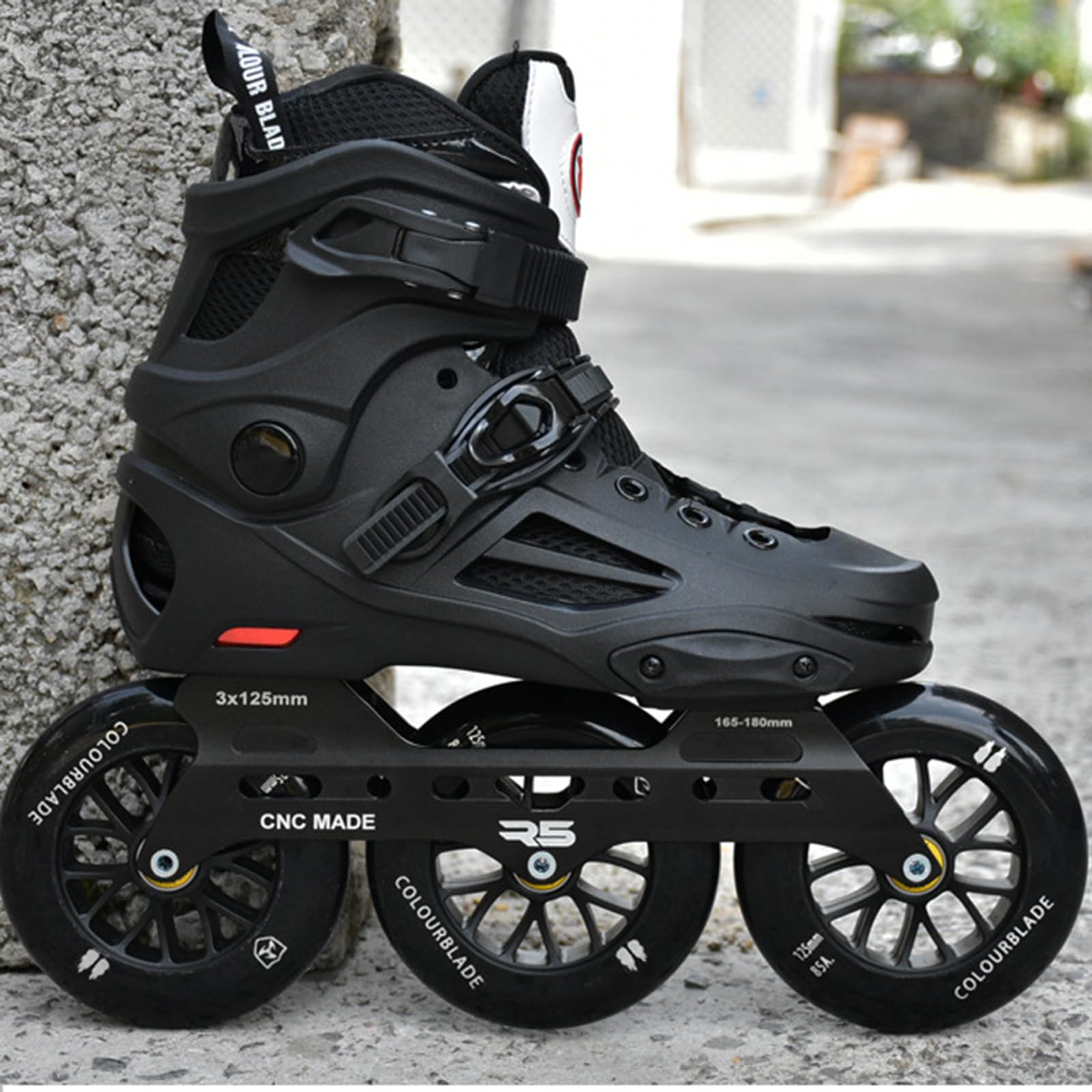 Patines en línea unisex, patines de velocidad para exteriores con ruedas de 3 x 125 mm para uso adulto, ideales para parque, calle y carretera Slalom