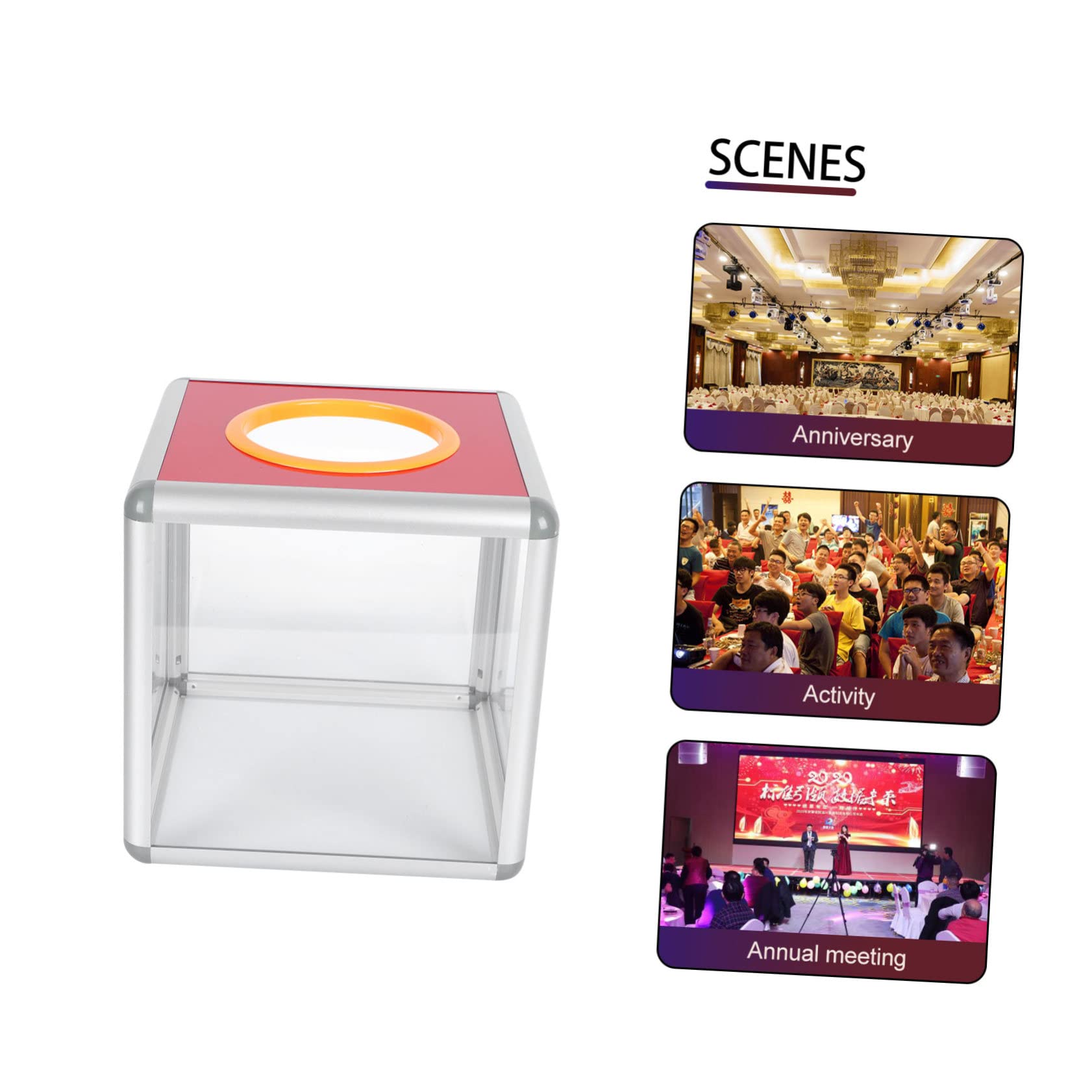 Caja Transparente Borde de Aleación de Aluminio para Sorteos de Lotería Diseño Seguro Cerradura Adecuado para Sugerencias y Papeleo en Oficina