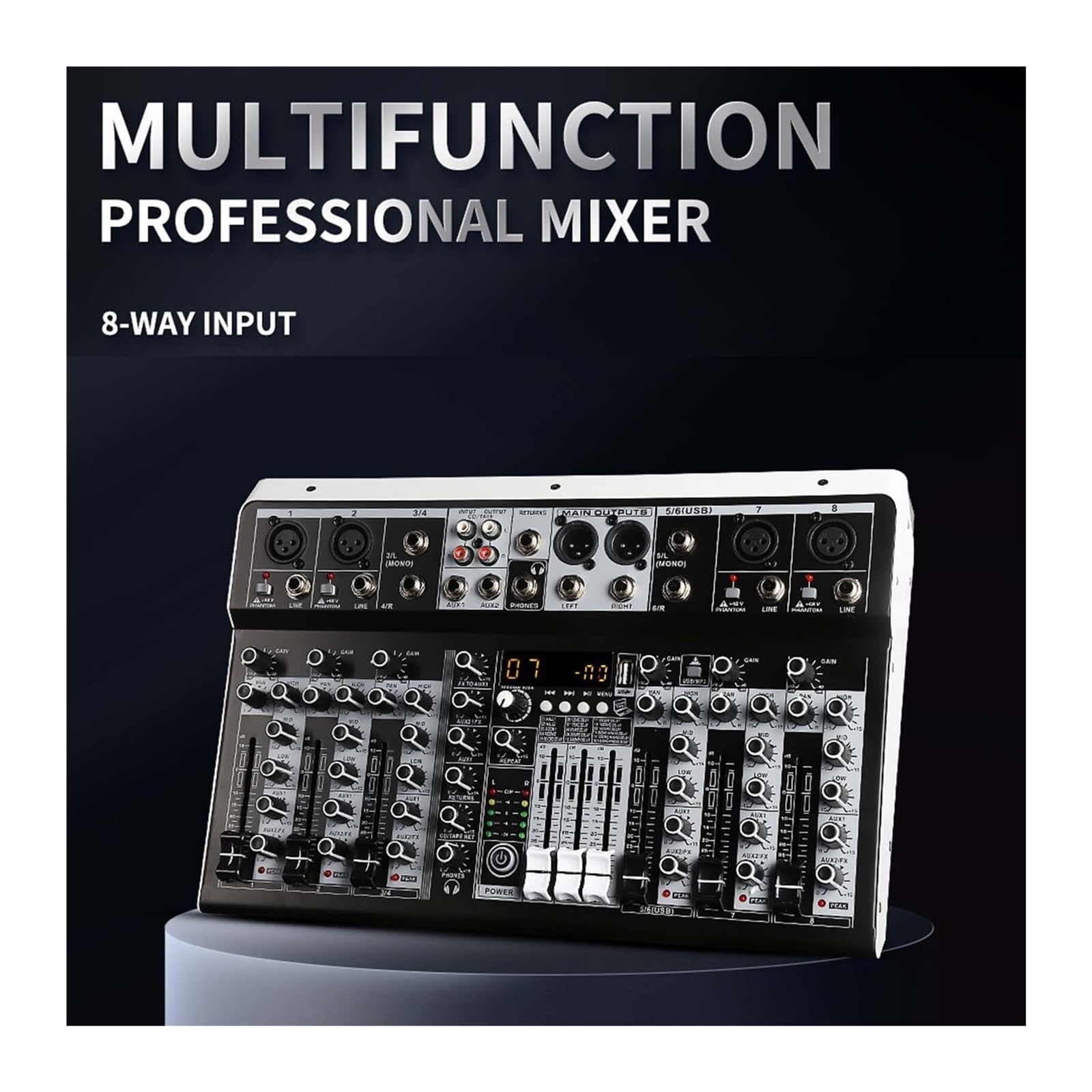 Mixer audio, Mixer audio con effetti for principianti professionisti Ingresso stereo a 4 canali Streaming live a 8(4 Channle)