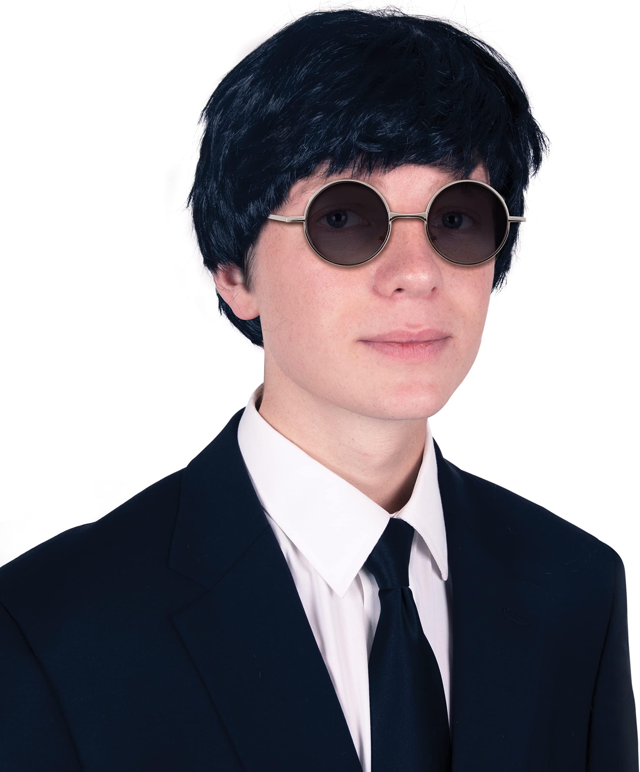 60's Rock Band Beatles Hair Wig โ Costume Rockstar 60s 80s Wig for Men Black Color โ Halloween, Cosplay Apparel Accessory