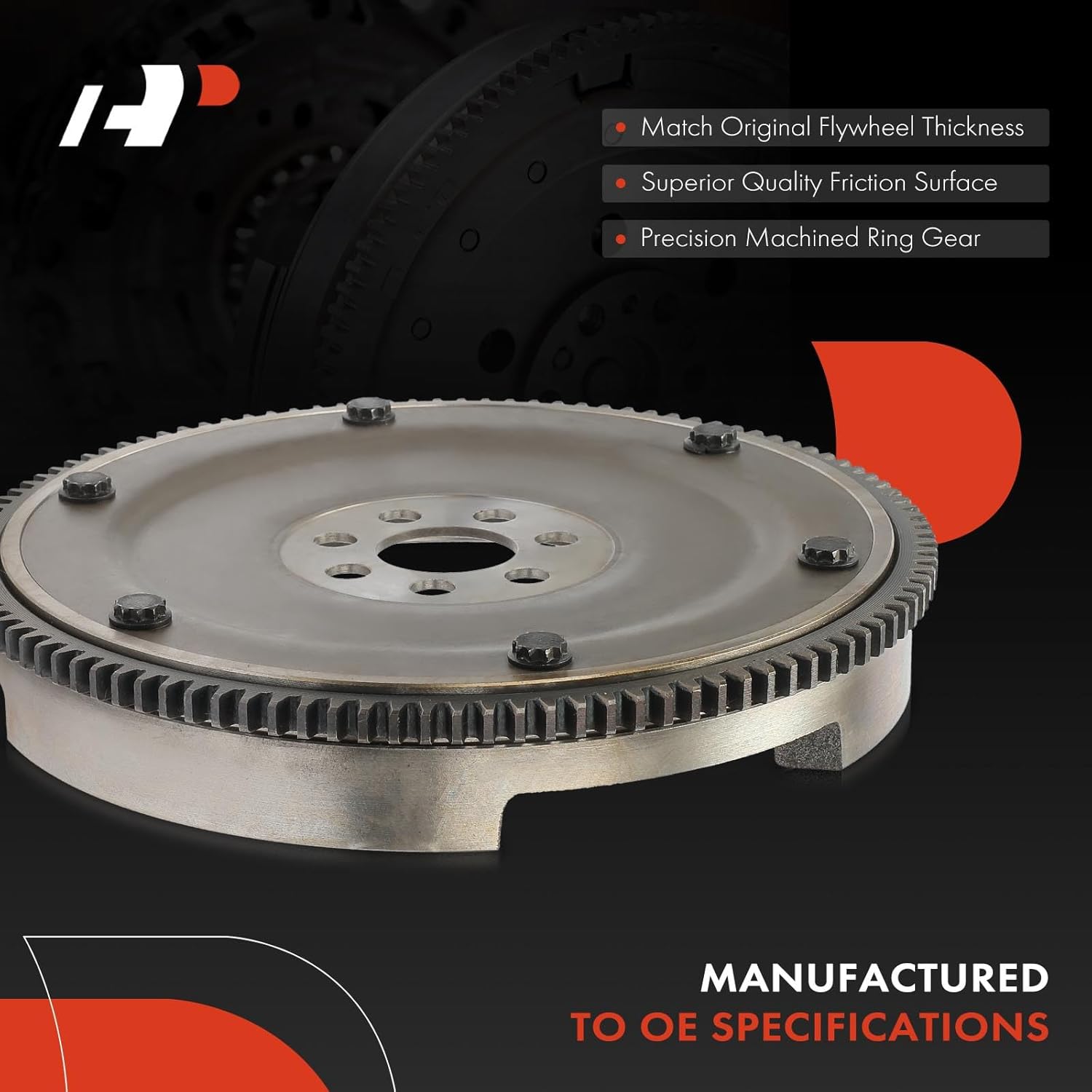 A-Premium Clutch Flywheel Compatible with Chrysler Sebring 2001-2005 & Mitsubishi Eclipse 2000-2005 & Dodge Stratus 2001-2002 2004-2005, 2.4L, 6 Bolt Holes, 110 Teeth, Manual Transmission