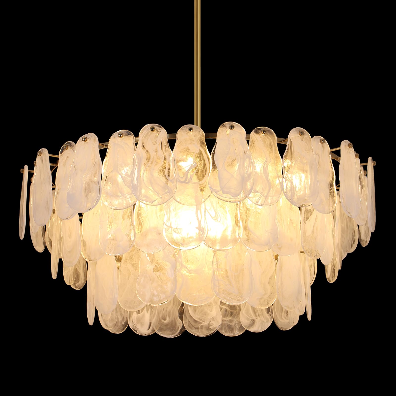 Photo 1 of Giawosth 31.4" Crystal Glass Chandelier Gold