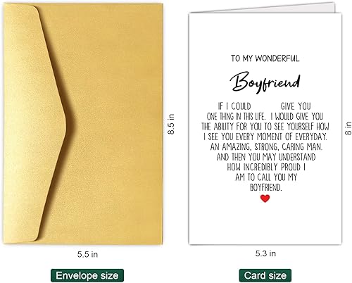 Miniatura 2 de Chenive Tarjeta de felicitación Heartfelt Boyfriend, tarjeta de cumpleaños para novio, tarjeta de aniversario para él, How Increably Proud I Am To