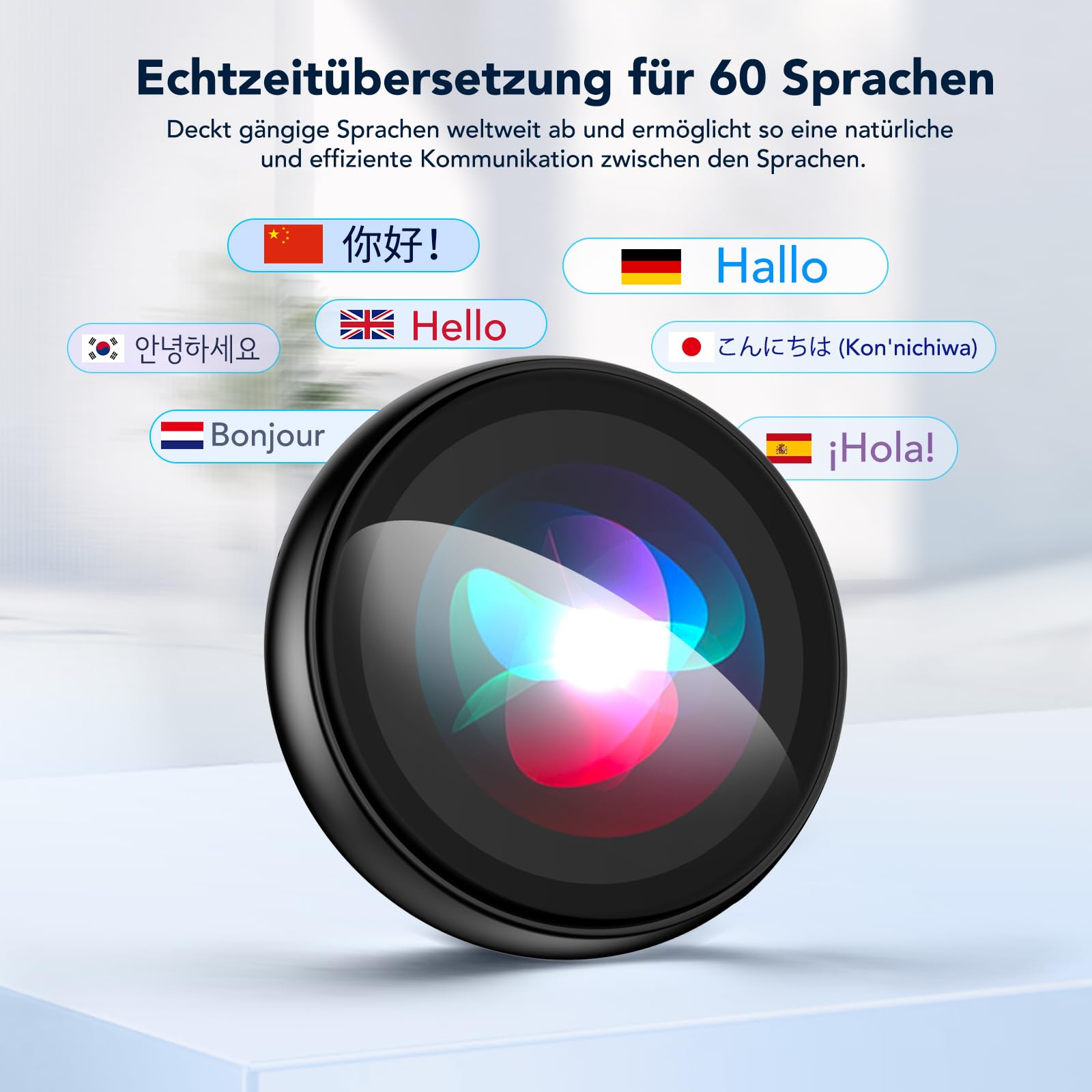 Z01 KI Sprachübersetzer & Übersetzer – Tragbares Übersetzungsgerät mit HD-Touchscreen, Translator für 60 Sprachen, Echtzeit Sprachübersetzung für Reisen, Geschäft und Meetings