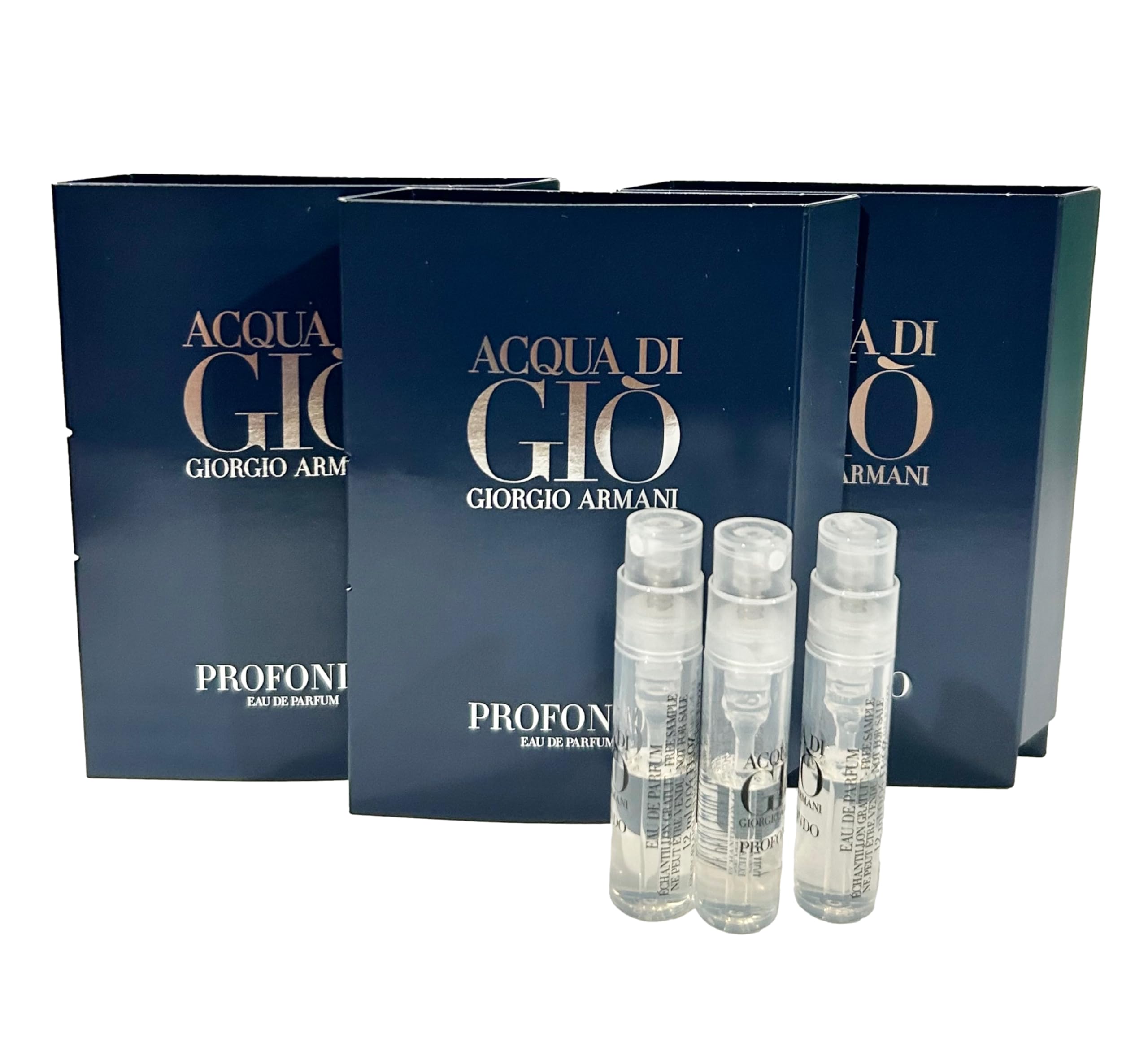 GIORGIO ARMANI Men Acqua Di GIO EDP Profondo Sample Spray Perfume  oz PCS set (note these arent filled to the top) NEW UNUSED