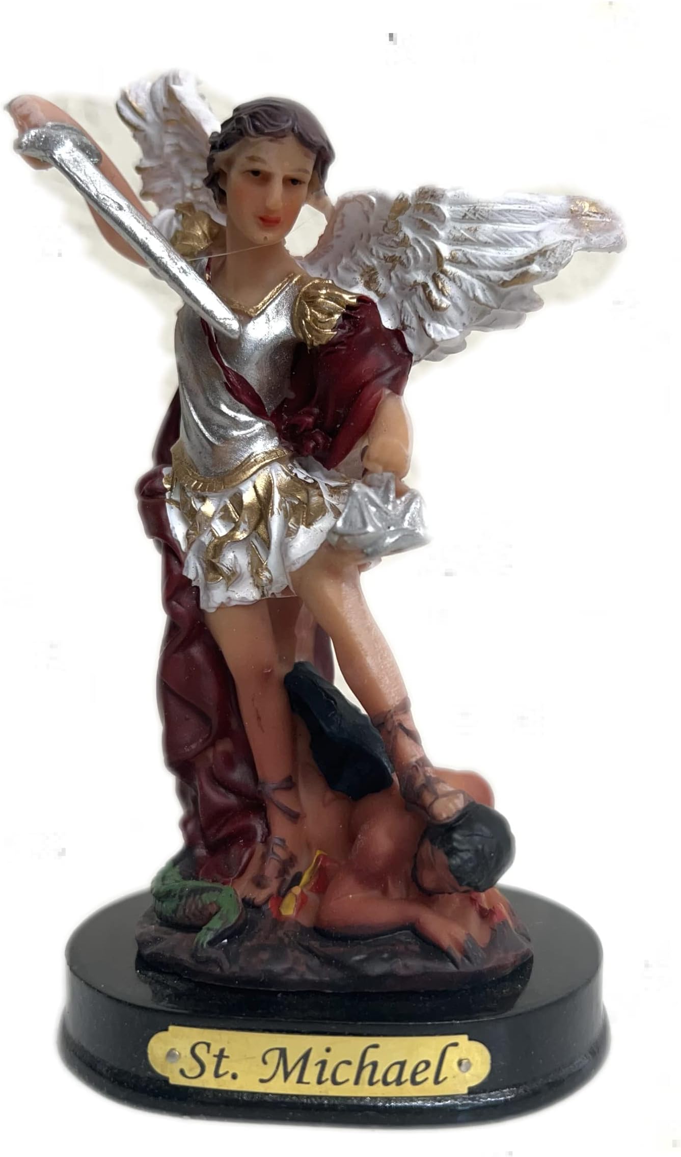 St. Michael The Archangel Statue Figurine Protector San Miguel Arcangel Estatua Figura 5" Inch