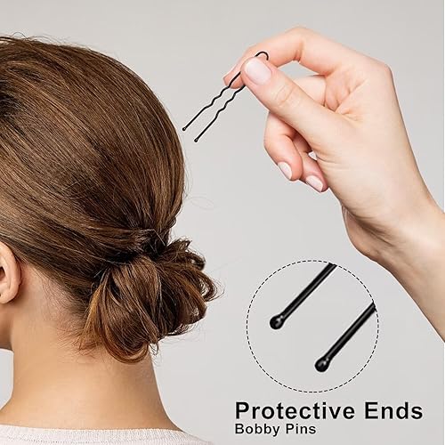 Miniatura 10 de 240 horquillas para el cabello en forma de U, 240 horquillas para el cabello rubio, pasadores en U para mujer, con caja de almacenamiento, 2.4