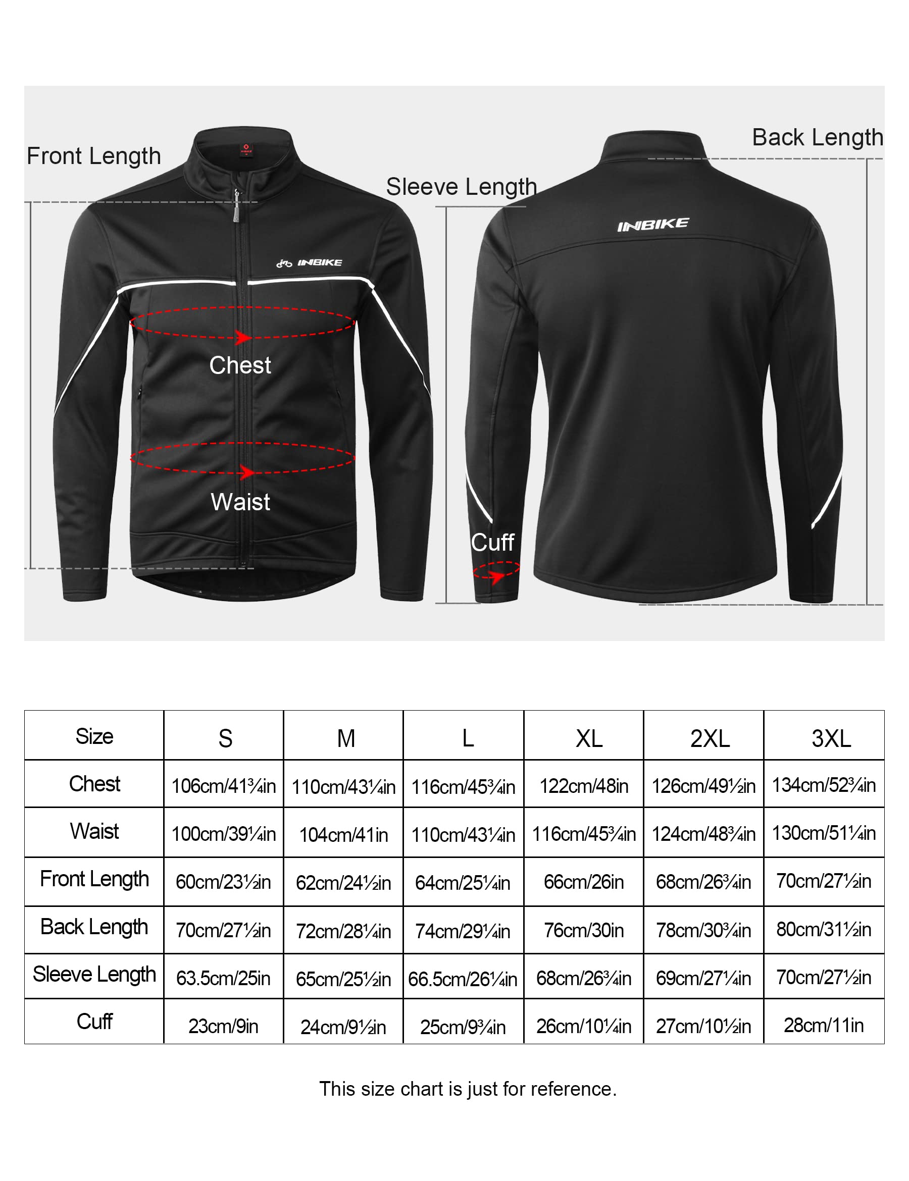 INBIKE Veste Cyclisme Pour VTT Velo Homme Hiver Vestes Thermique Imperméable Coupe-vent Sportwear