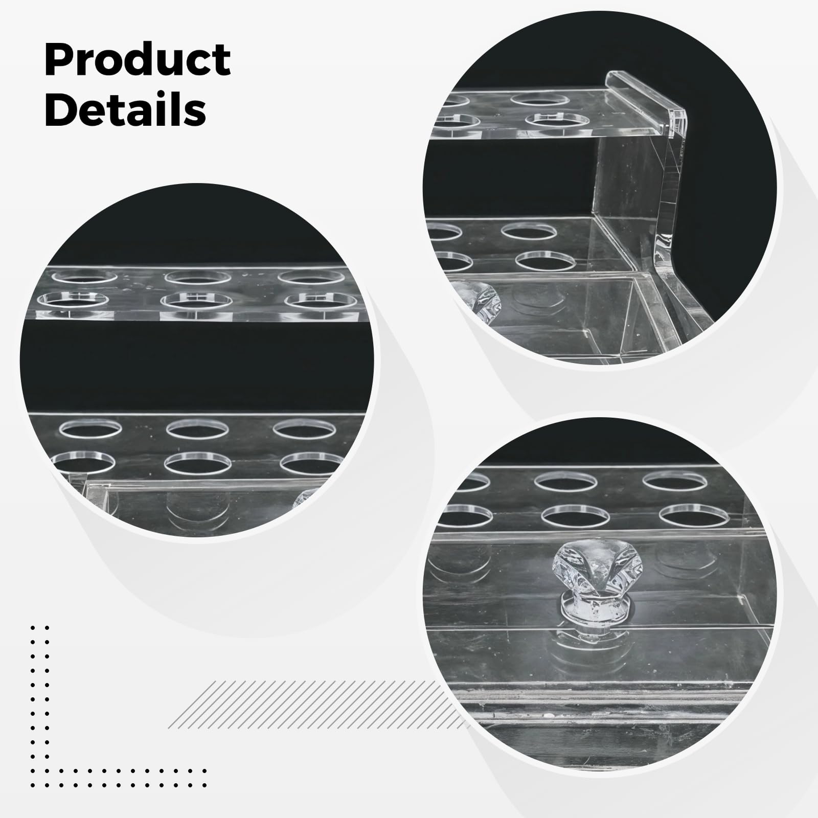 Spritzen-Organizer aus Verbundmaterial, 12 Löcher, transparenter Acryl-Spritzenhalter, platzsparender Harzapplikator-Organizer, große Kapazität, Zahn-Platzierungsständer