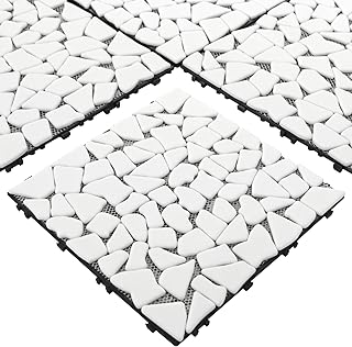 SUNWINGS 4PCS Natural Stone Interlocking Deck Tiles 12
