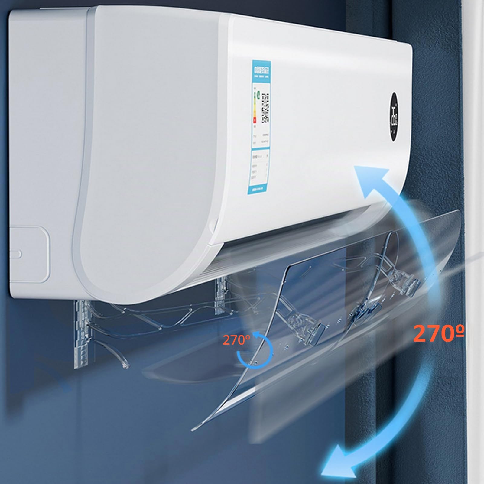Aire acondicionado retráctil | Guías de flujo de aire ajustables - Aire acondicionado de pared para salón y dormitorio - Confort en verano e invierno
