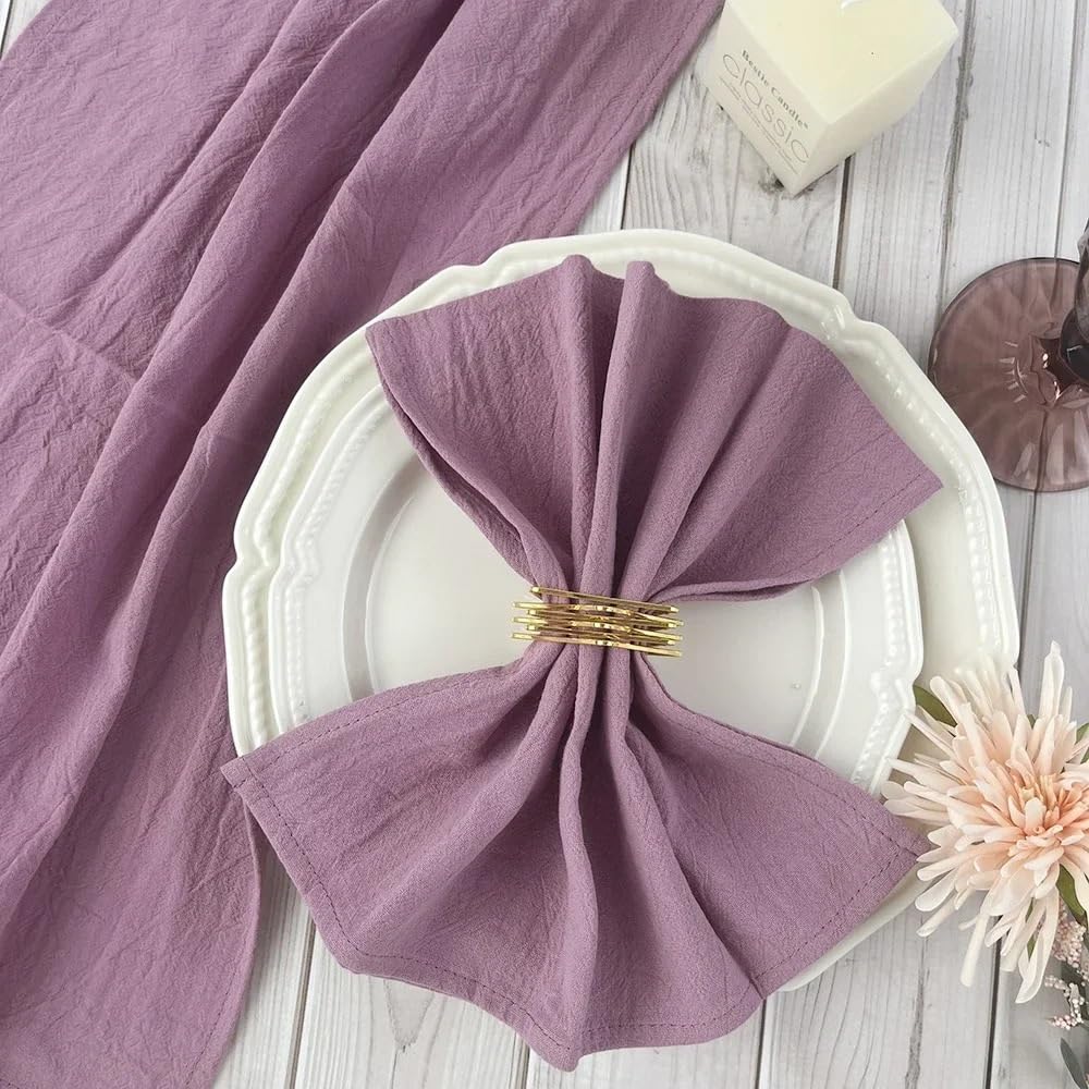 Napkins, 20pcs, Cotton Placemat,Suitable For Weddings, Family Tables, And Restaurant Decorations(Purple)