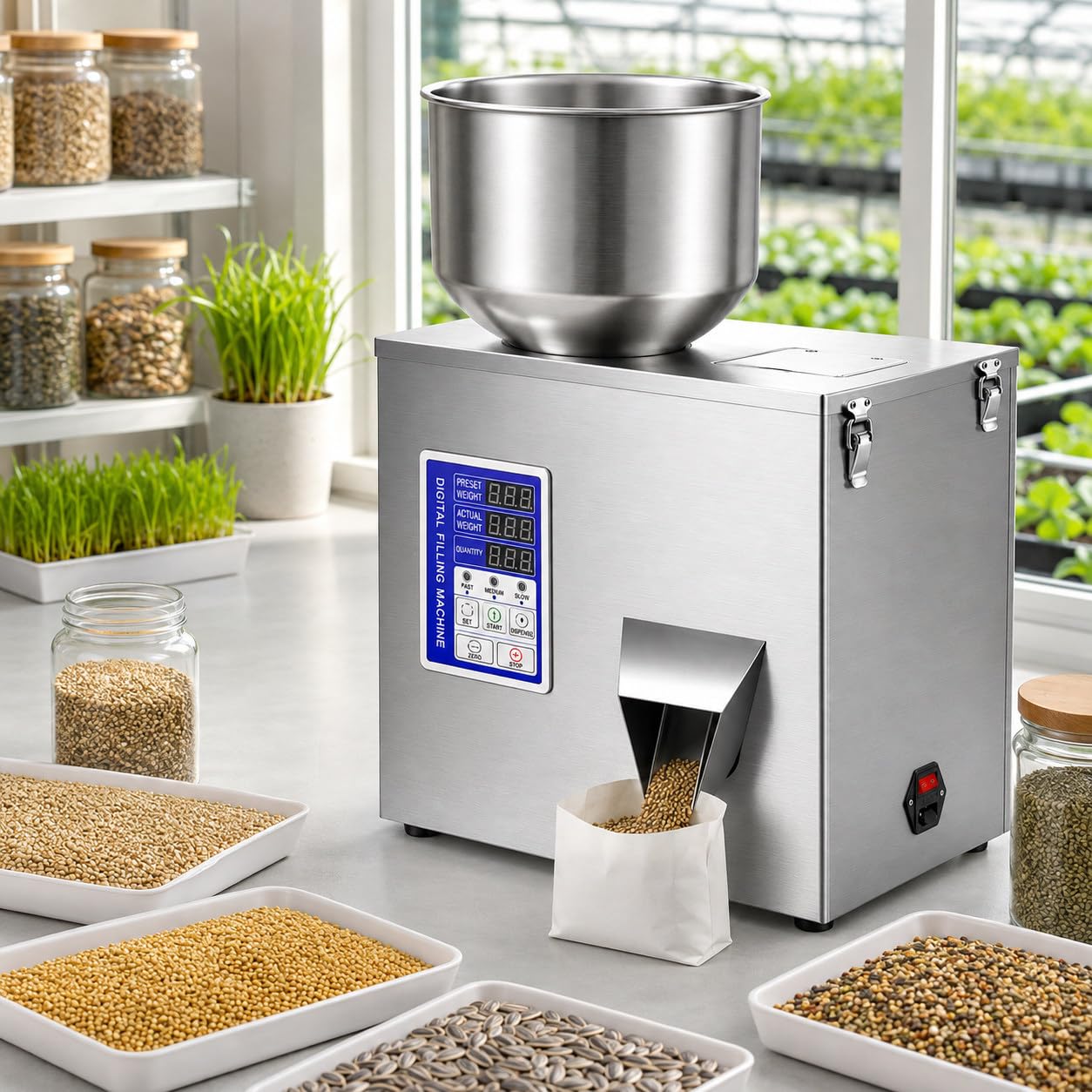Máquina de Llenado de Polvos, Llenadora de Polvos y Gránulos 200g