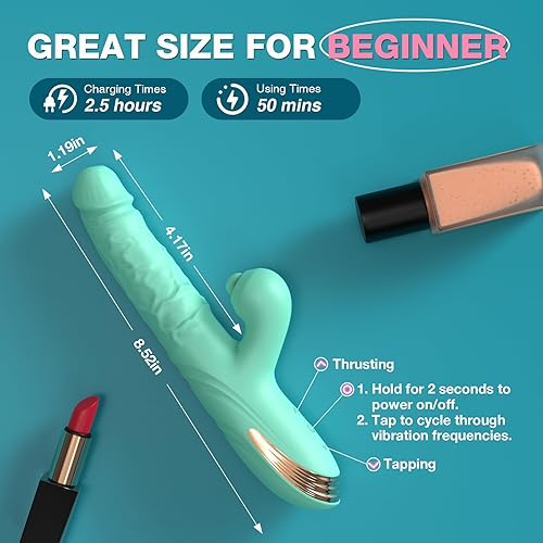Miniatura 7 de Vibrador de empuje para mujer – 3 empujes de alta velocidad hasta 700 veces/minuto, 10 golpes y 10 modos de vibración | Estimulador de punto G y