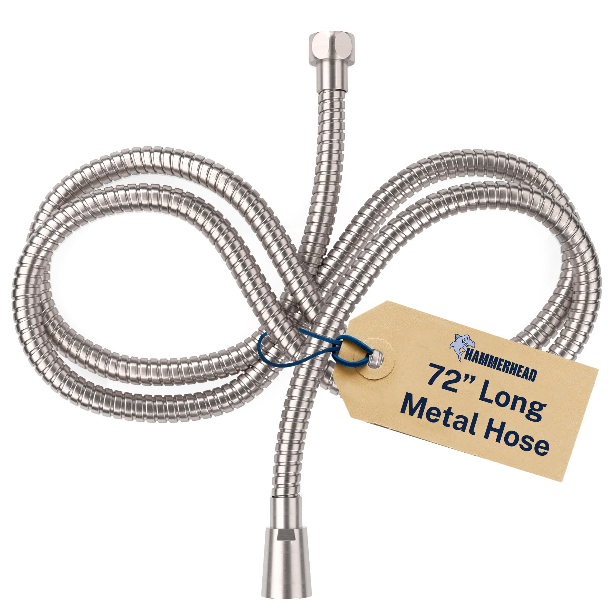 Hammerhead Showers Solid Metal Shower Hose Attachment for Showerhead, Extra-Long 72-Inch Universal Replacement Hose for Hand held Shower, Brushed Nickel