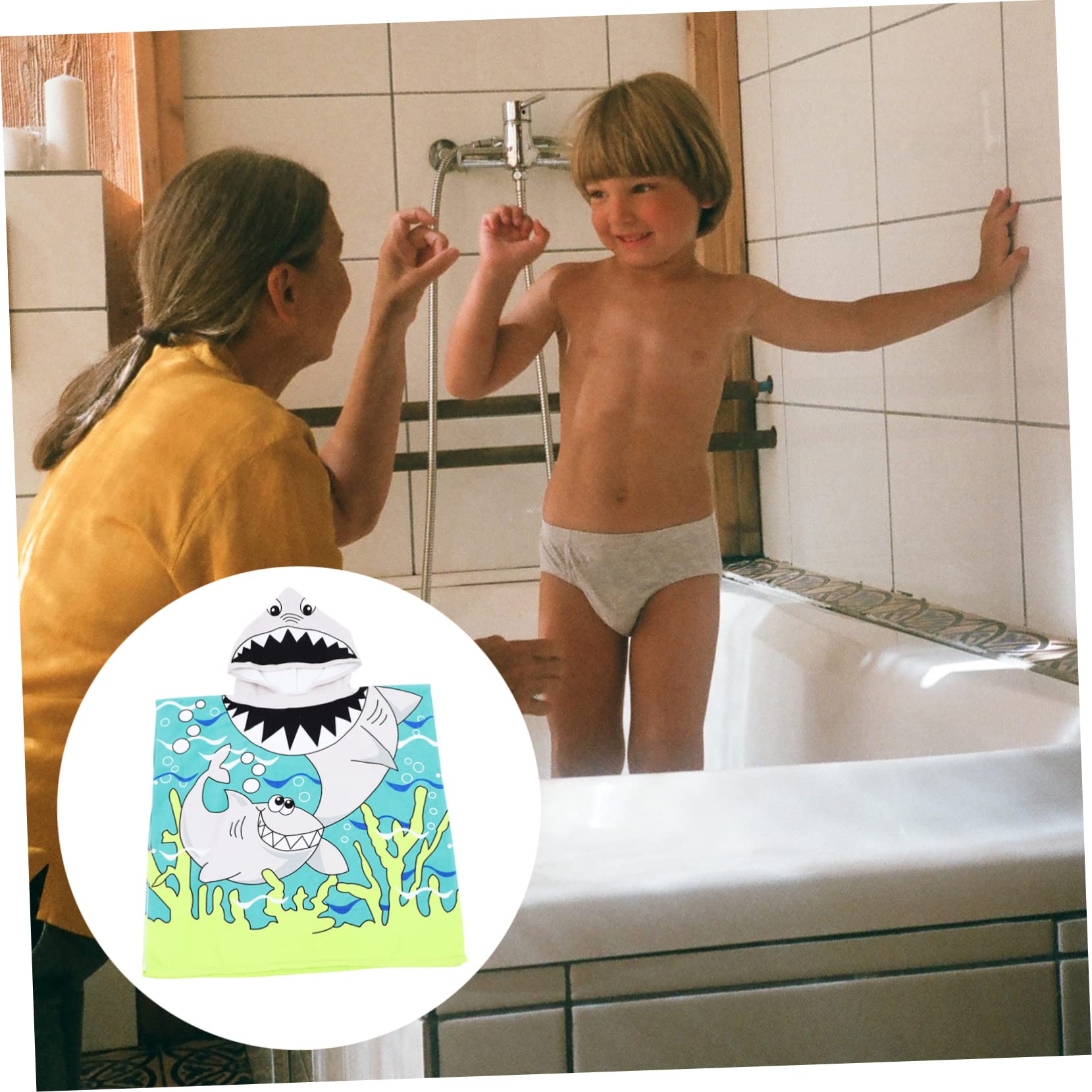 Serviette De Bain À Capuche 3 Pièces pour Garçons Et Filles Poncho Peignoir Absorbant pour La Plage Et La Piscine