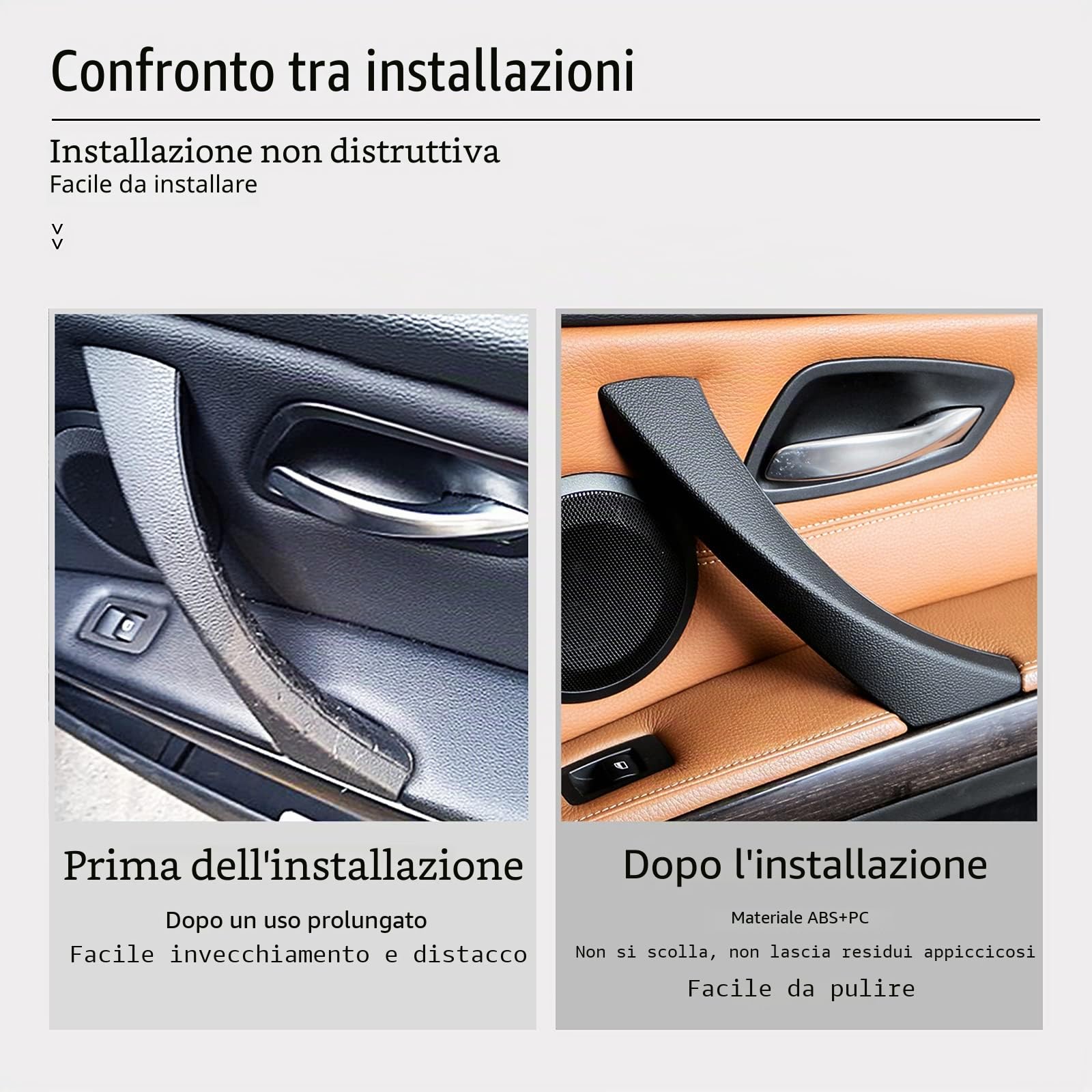 E90 E91 Maniglia Interna Porta per BMW 318 320 316 325 328 330 335, Auto Maniglia Portiera Interna per BMW Serie 3 2004-2012(Destra)