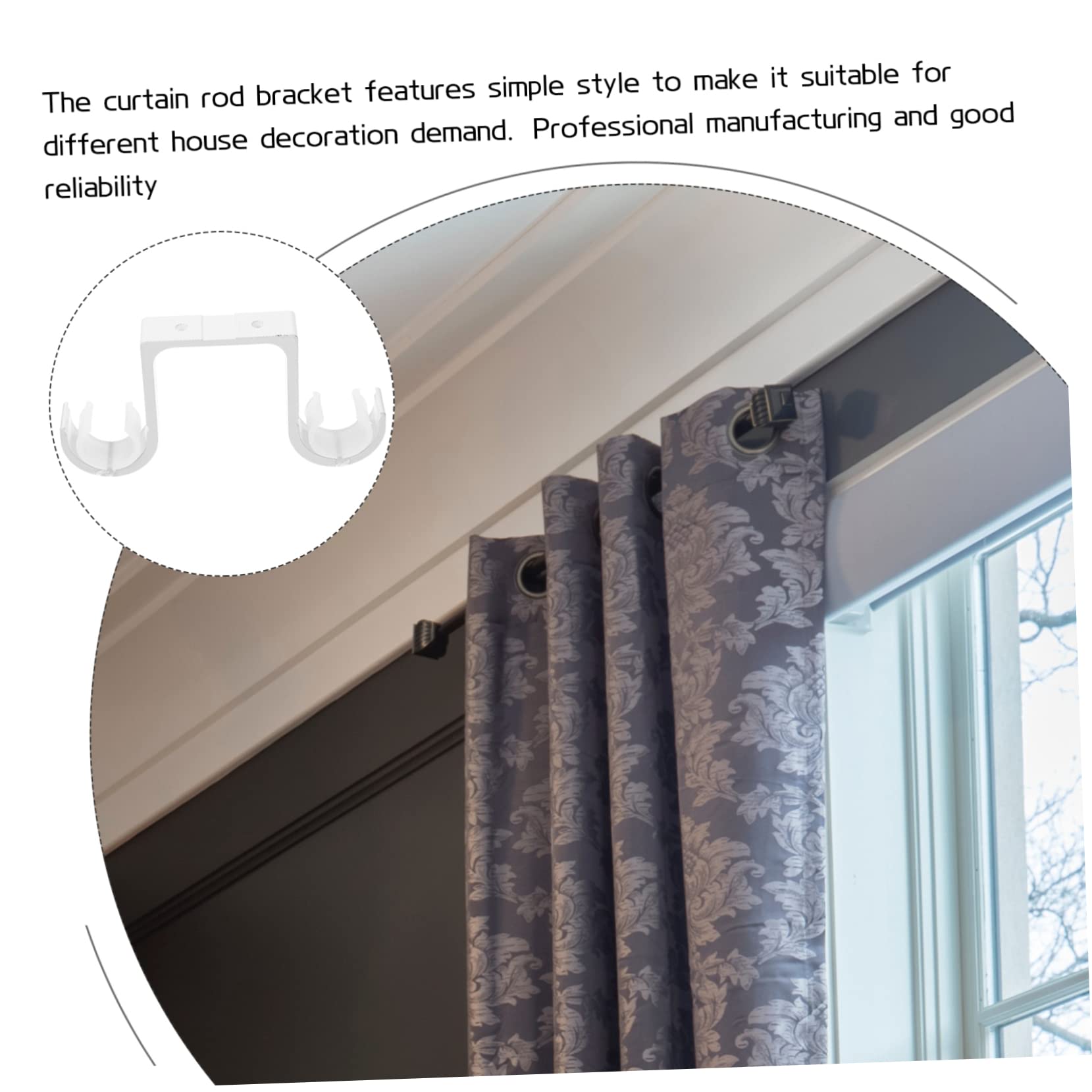 3pezzi Supporto per Bastoni Tende da Soffitto Lega di Alluminio Staffe Doppie per Tende Pesanti per Interni e Uffici