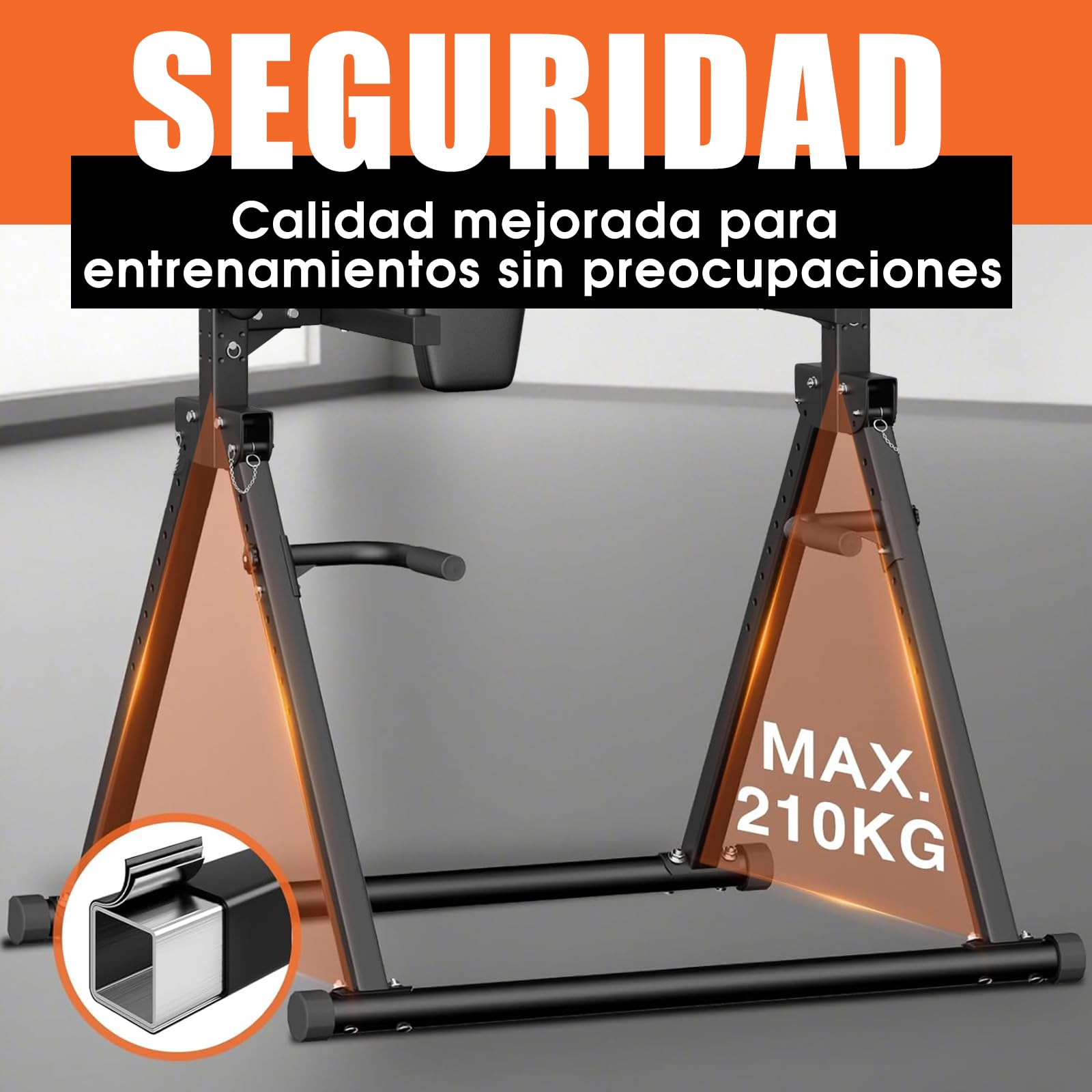 DH FitLife Power Tower Dip Station plegable, barra de dominadas independiente con barra de inmersión y soportes para mancuernas/respaldo, estación de fuerza, estación de fitness, Power Rack para