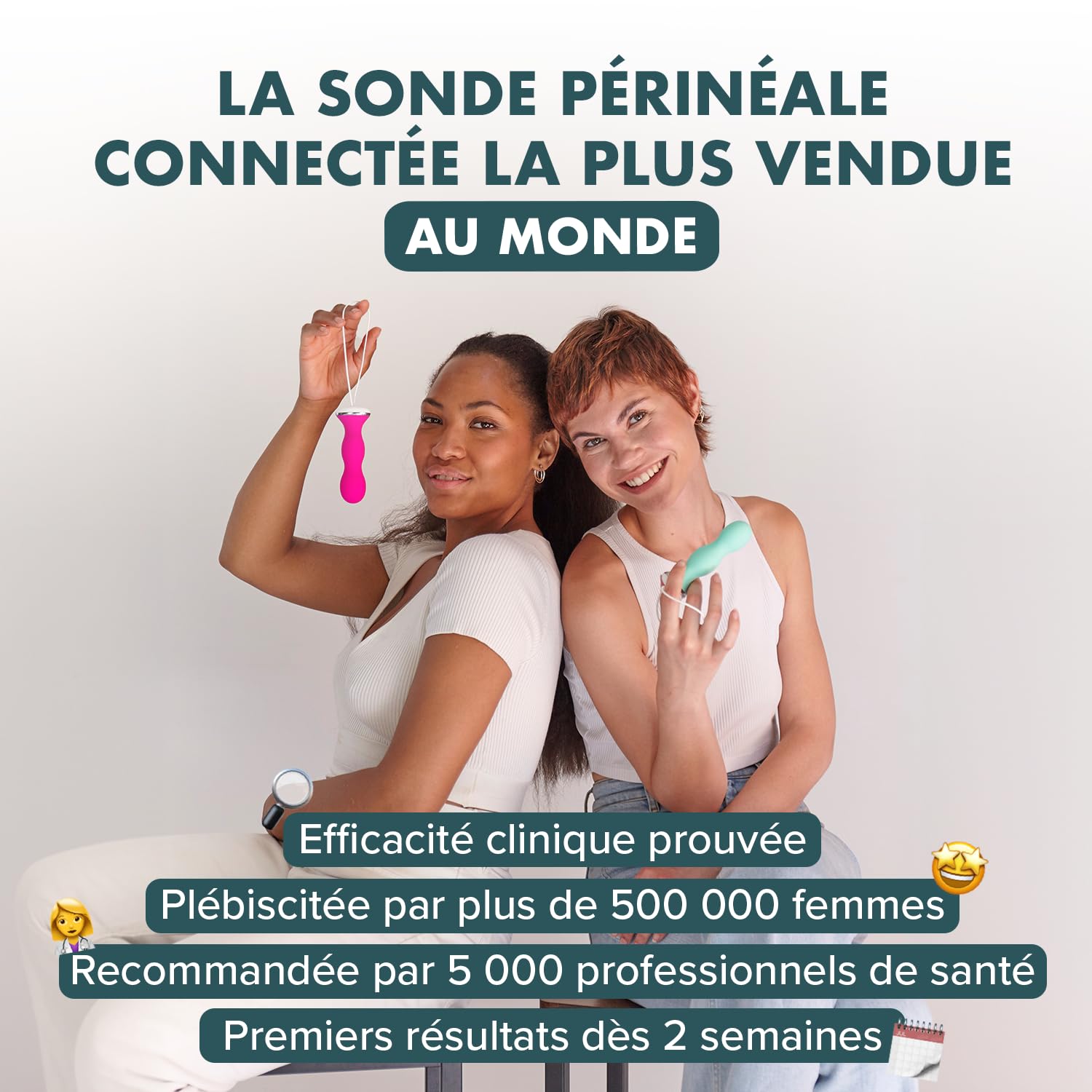 Perifit Care Sonde de Rééducation Périnéale avec App – Exercices Kegel Femme avec Biofeedback Médical pour Incontinence & Récupération Post-Partum – Dispositif Médical CE