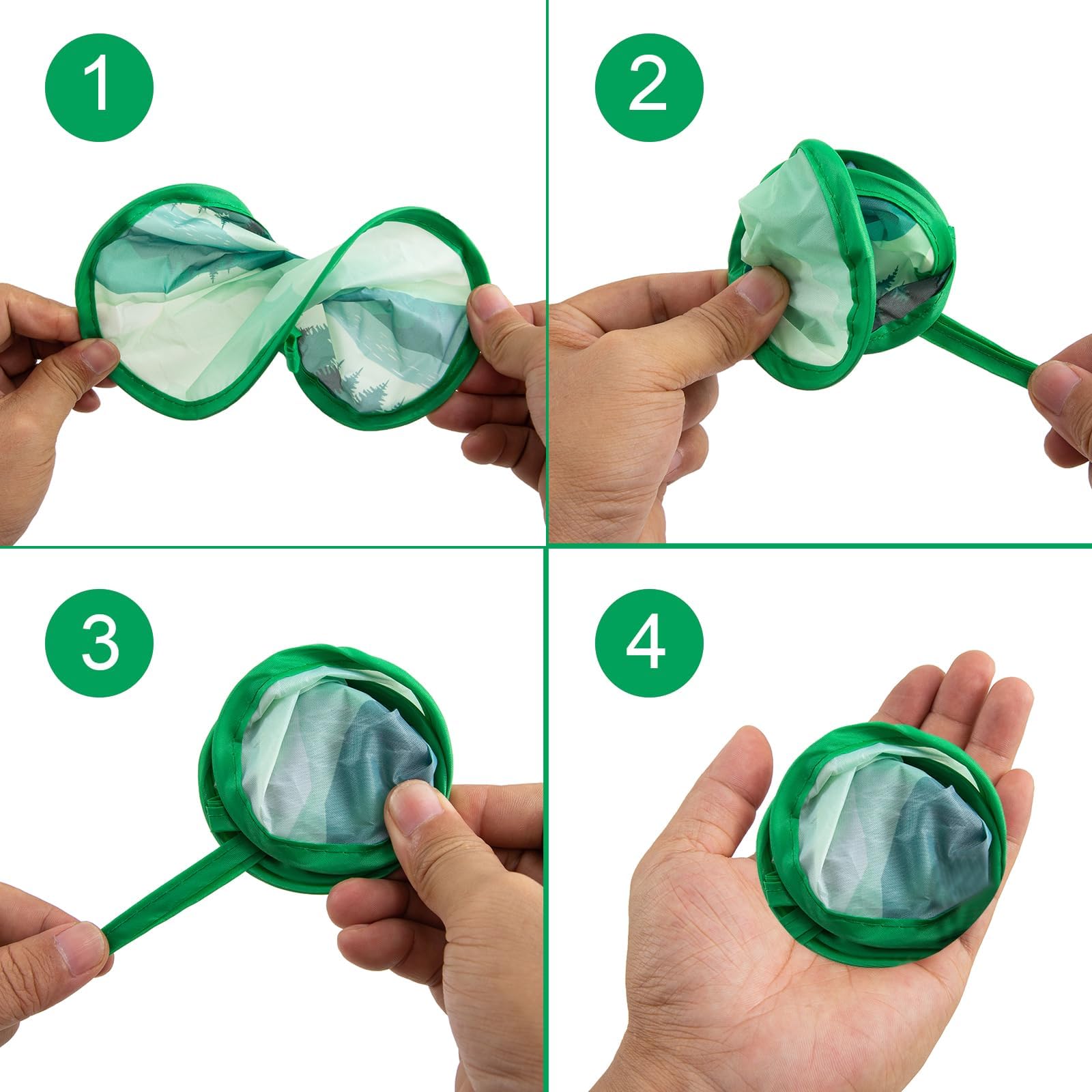 ALNKDH 4 Pcs Hand Fan, Chinese Japanese Style Foldable Fan, Round Folding Fan - Image 4