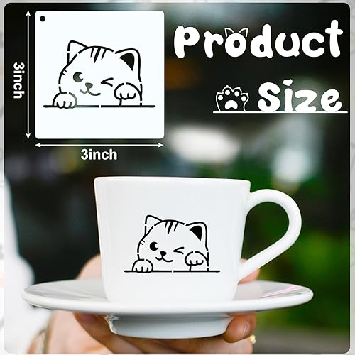 Miniatura 17 de 66 plantillas pequeñas para manualidades, plantillas reutilizables de 3 pulgadas para pintar sobre madera, plantillas de pintura para pared