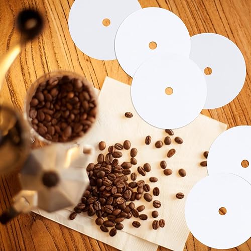 Miniatura 6 de 200 filtros de café percolador, filtro de papel de café desechable de 3.75 pulgadas con agujero, filtros de café de disco para percoladora Bozeman,