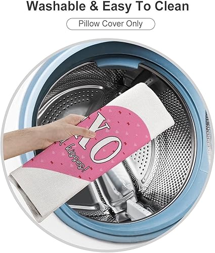 Miniatura 2 de Love Heart Throw Cushion Cover Case Valentines Day Heart XOXO Hugs and Kisses Decorative Pillow Cover Linen Square Zipped Pillow Case for Couch Bed