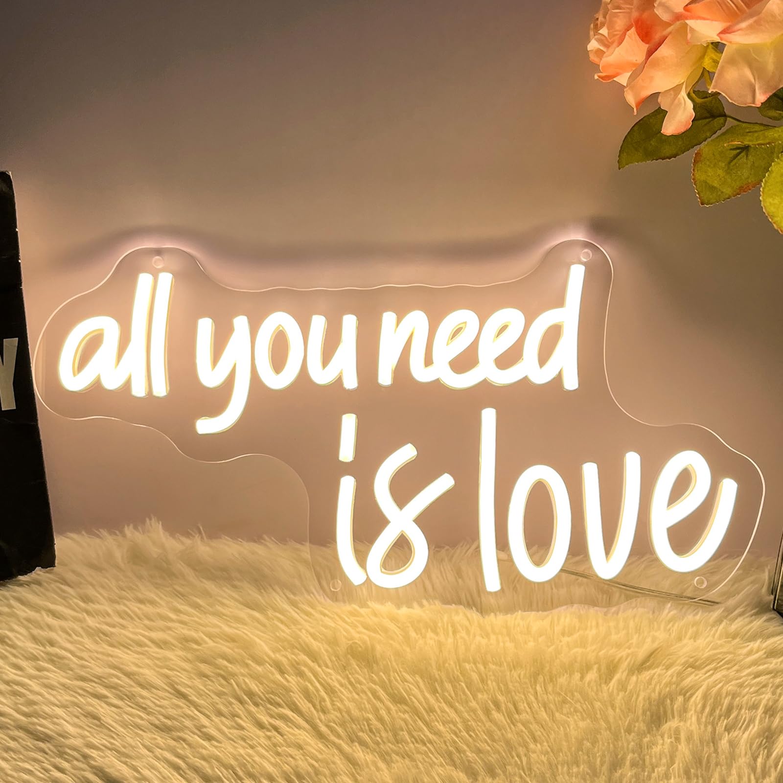 All You Need Is Love Neon Sign Wedding Neon Sign USB Powered Three Adjustable Brightness All You Need Is Love Neon Light for Wall Decor Light up Signs for Living Room Bedroom Home Bar Birthday Gifts