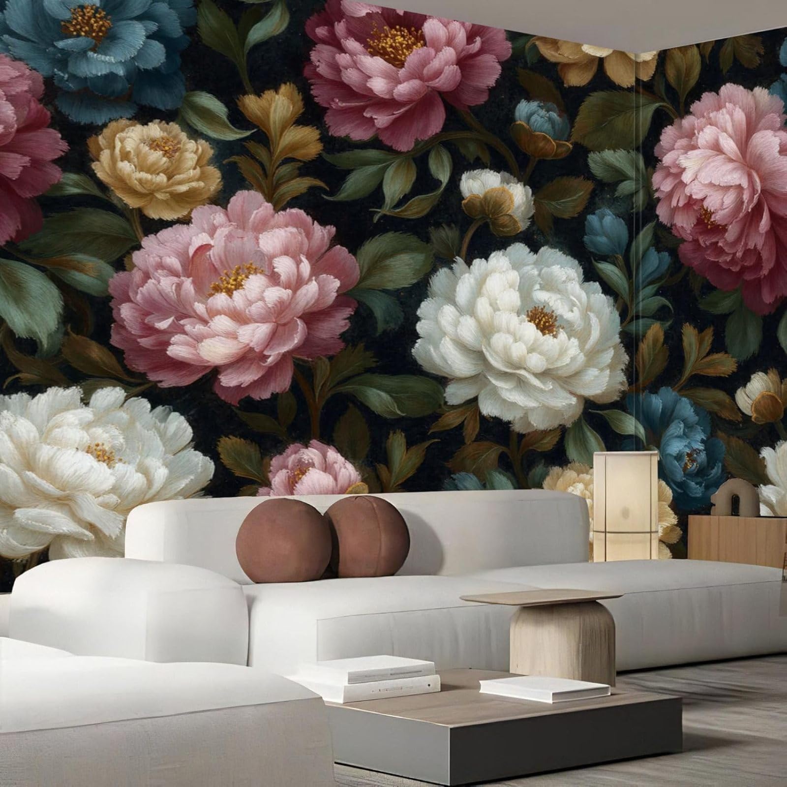 Papier peint panoramique 3D fleurs 150x105 cm pour decoration de salon