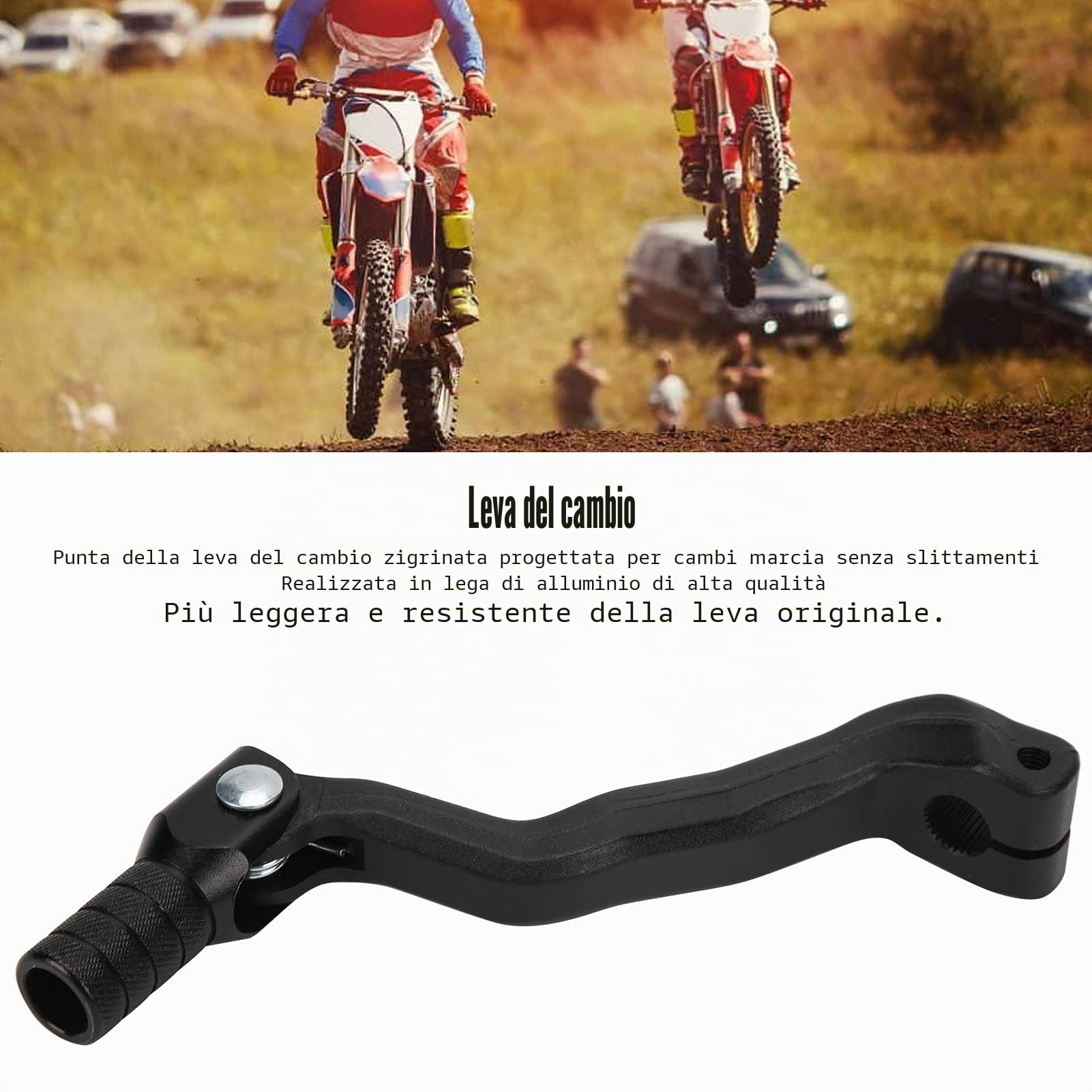 Buachois Leva del Cambio per Moto, Leva del Cambio Pieghevole in Lega di Alluminio Nera Adatta per CG CB NC 125 150 200 250