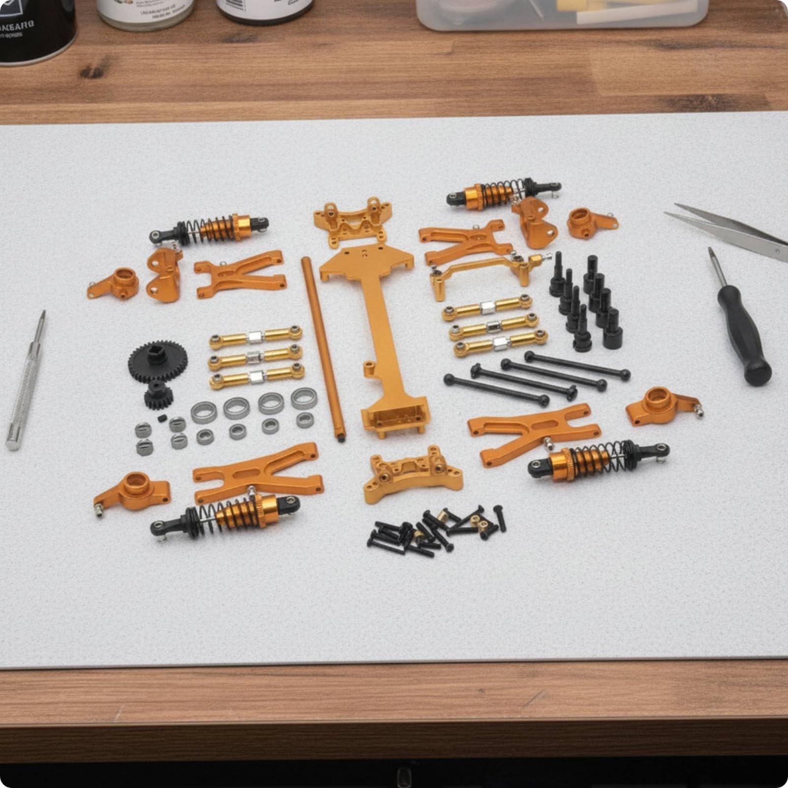 Rc-Metall-Upgrade-bauteile-kit hochfest Metall-Upgrade-kit querlenker für Modellbau, Array, Rot