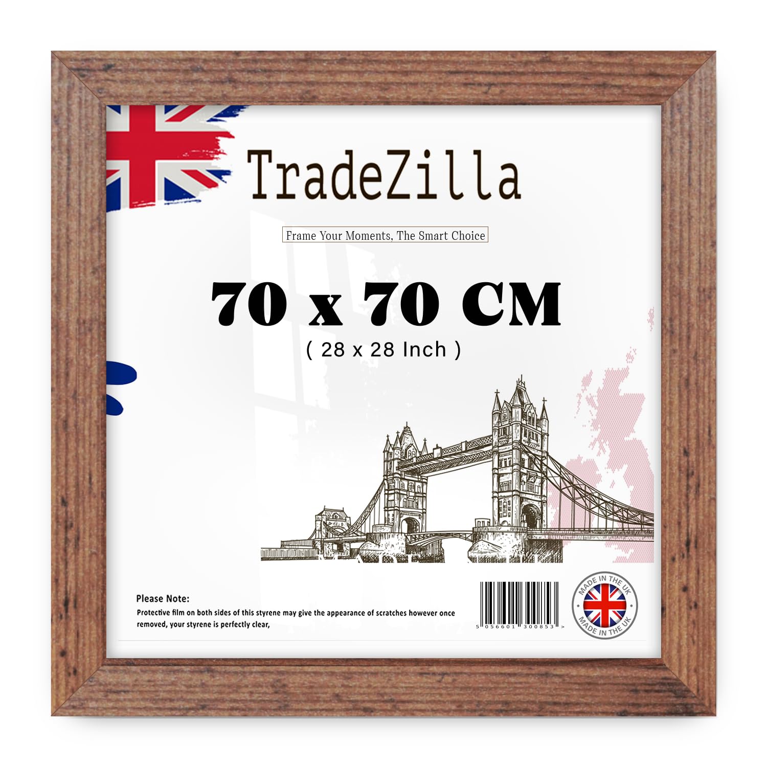 TradeZilla | Eton Wood 700 x 700 mm Frames - Large Rustic 28" x 28" Perfect for Home, Office, (70 x 70 CM) [ Rustic ]