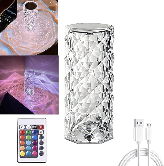 Crystal Diamond Table Lamp Touch Control Color Changing LED Crystal