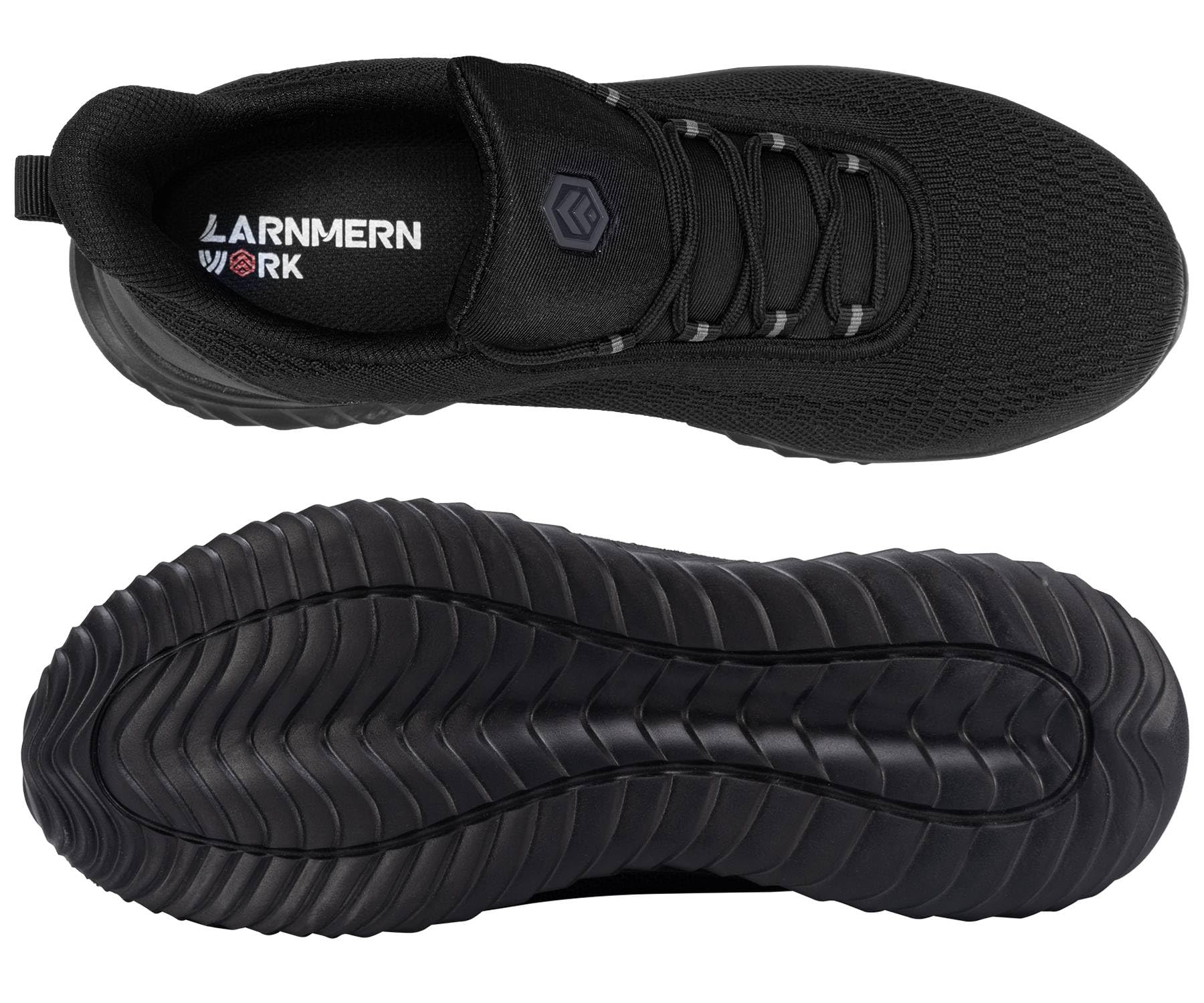 LARNMERN Arbeitsschuhe Sicherheitsschuhe Herren Leicht Slip On Stahlkappenschuhe Sneaker